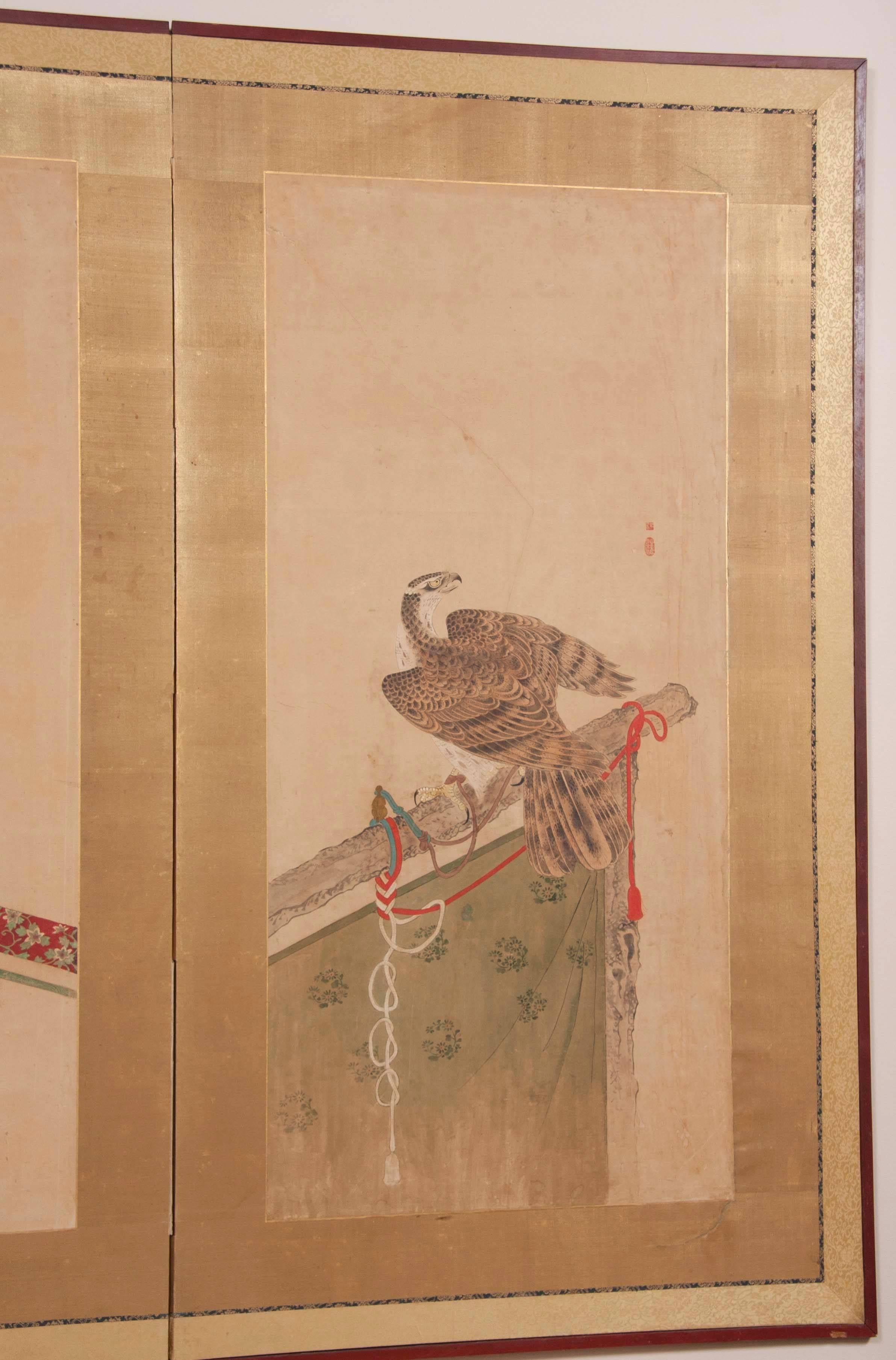 Japanese Edo Period Two-Panel Screen For Sale 2