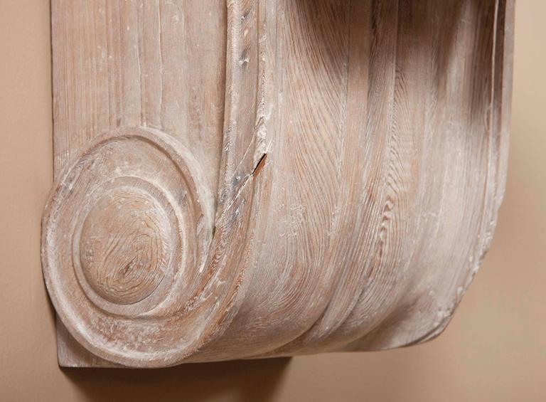 Spectacular Pair of Cypress Wood Wall Brackets Spectacular Pair of Cypress Wood Wall Brackets