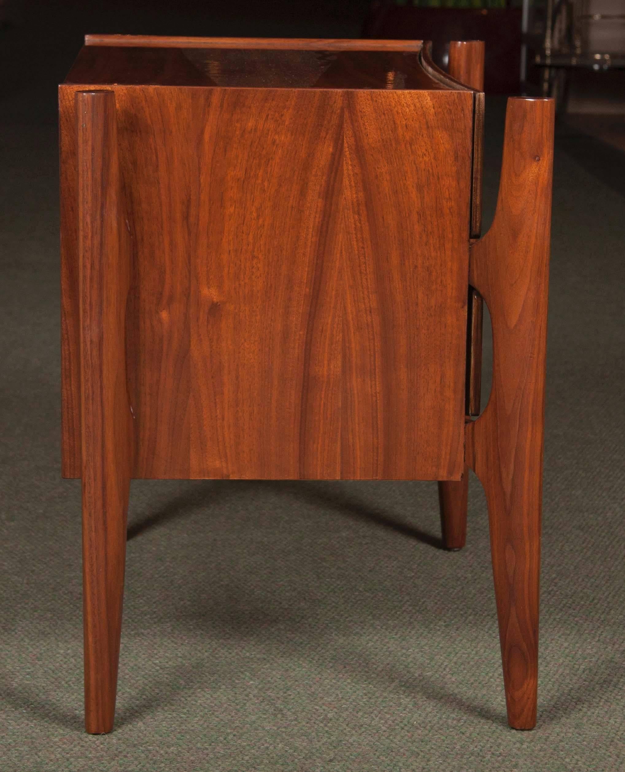 Walnut Pair of Bedside Tables by Edmond Spence