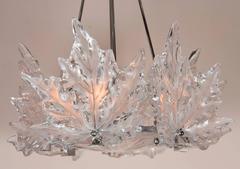 Leaf Form Lalique Chandelier     2 available