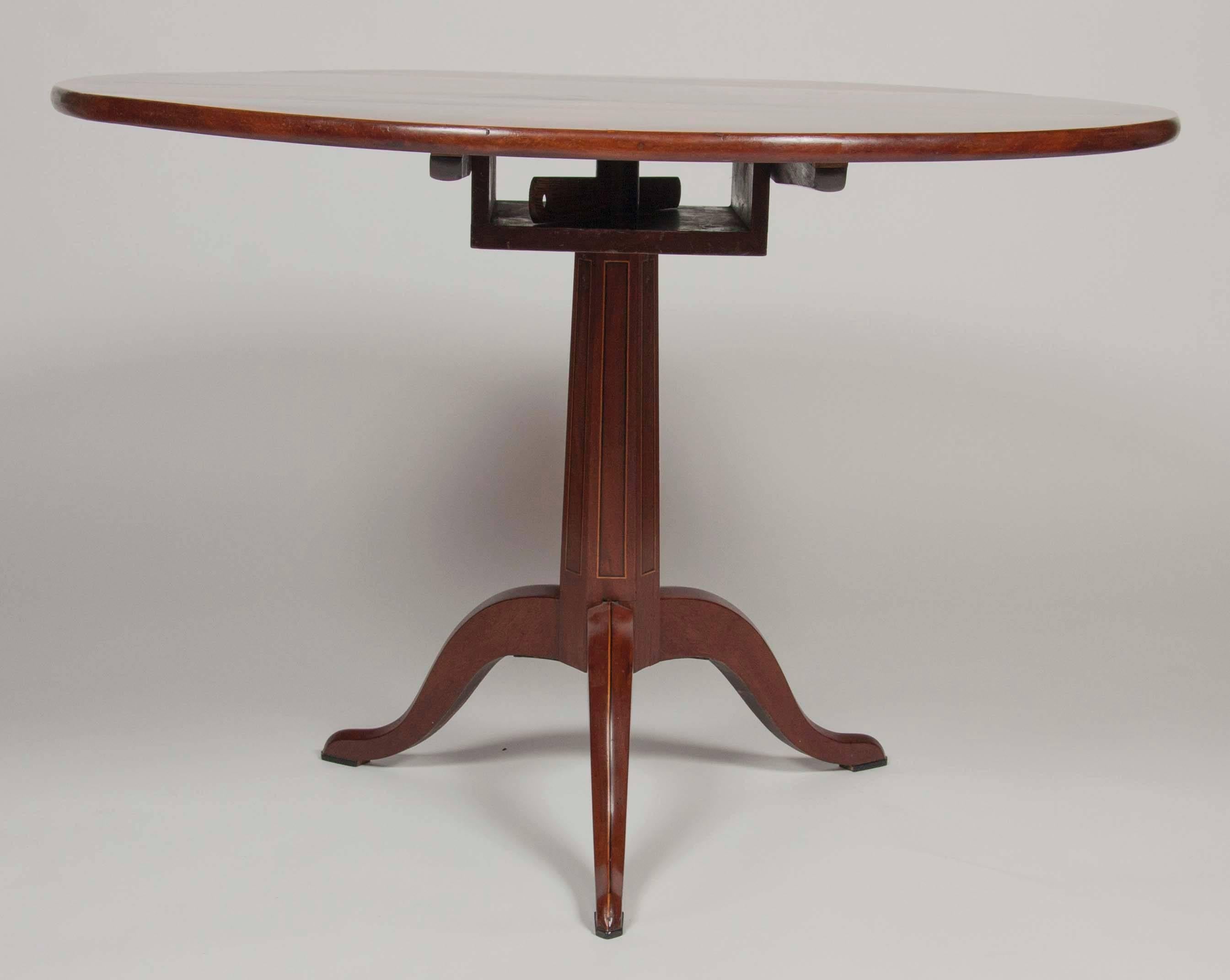 Neoclassical Revival Italian Marquetry Tilt-Top Table