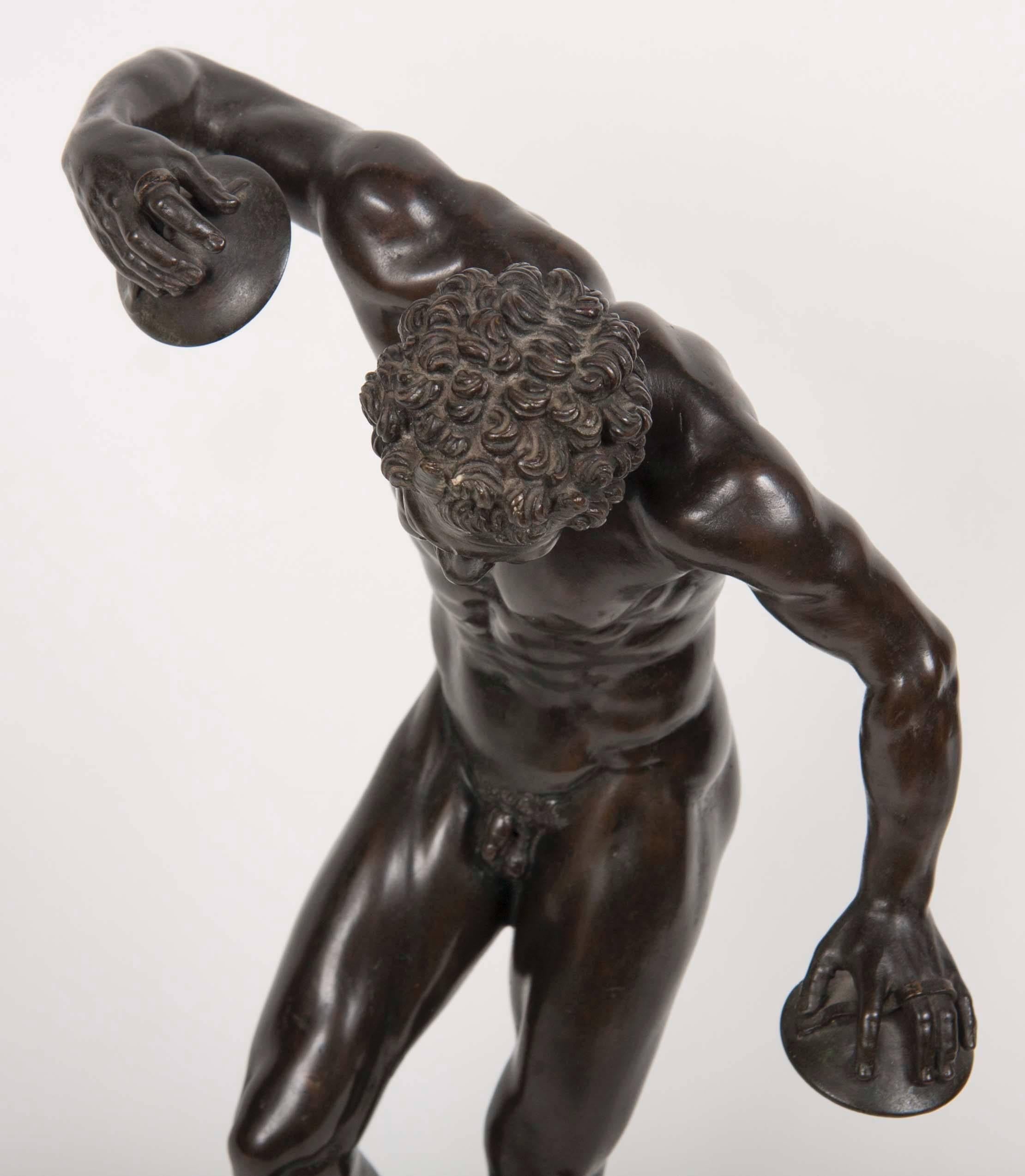 Grand Tour Patinated Bronze Figure by Massimiliano Soldani Benzi 1