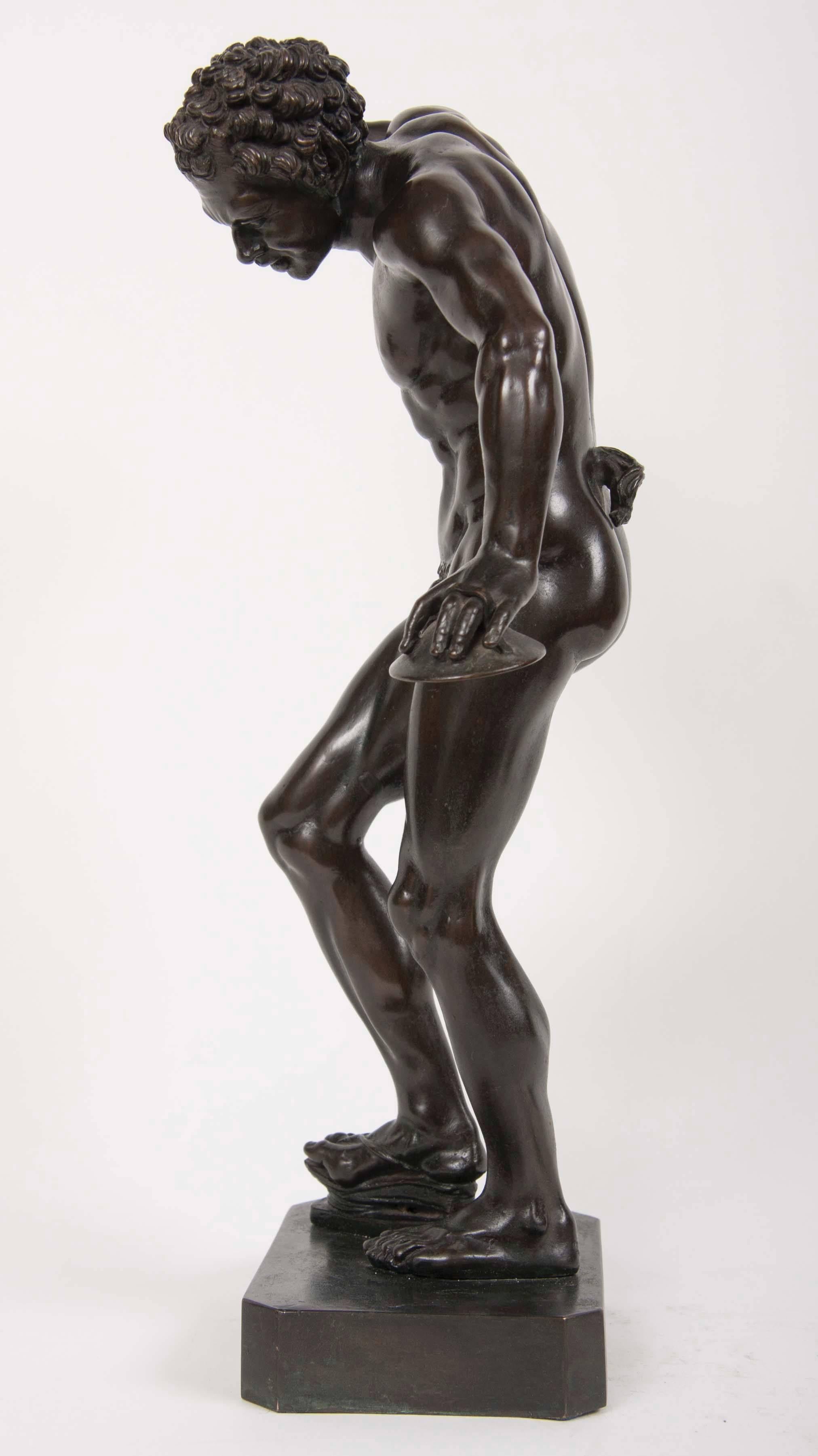 Italian Grand Tour Patinated Bronze Figure by Massimiliano Soldani Benzi