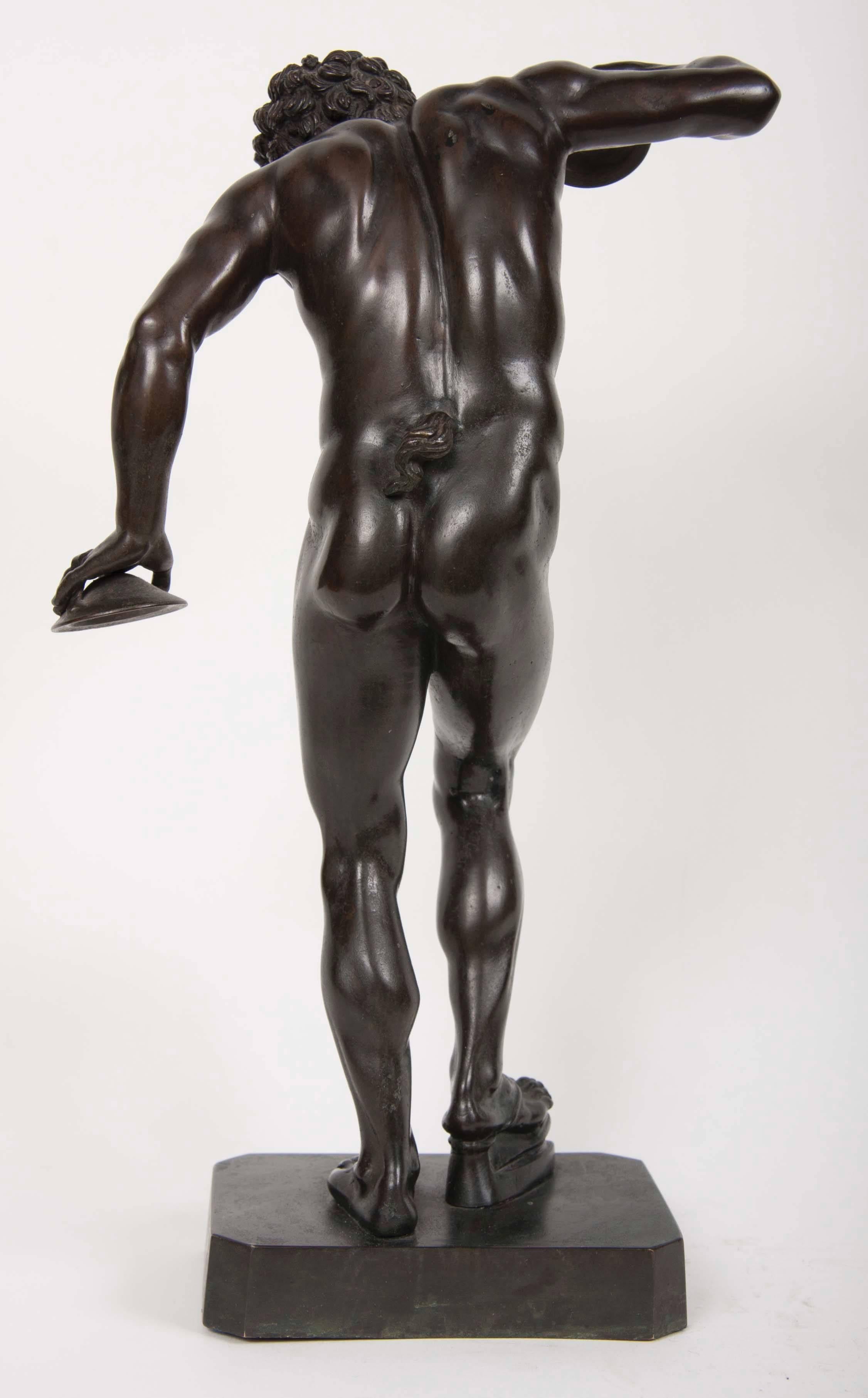 19th Century Grand Tour Patinated Bronze Figure by Massimiliano Soldani Benzi