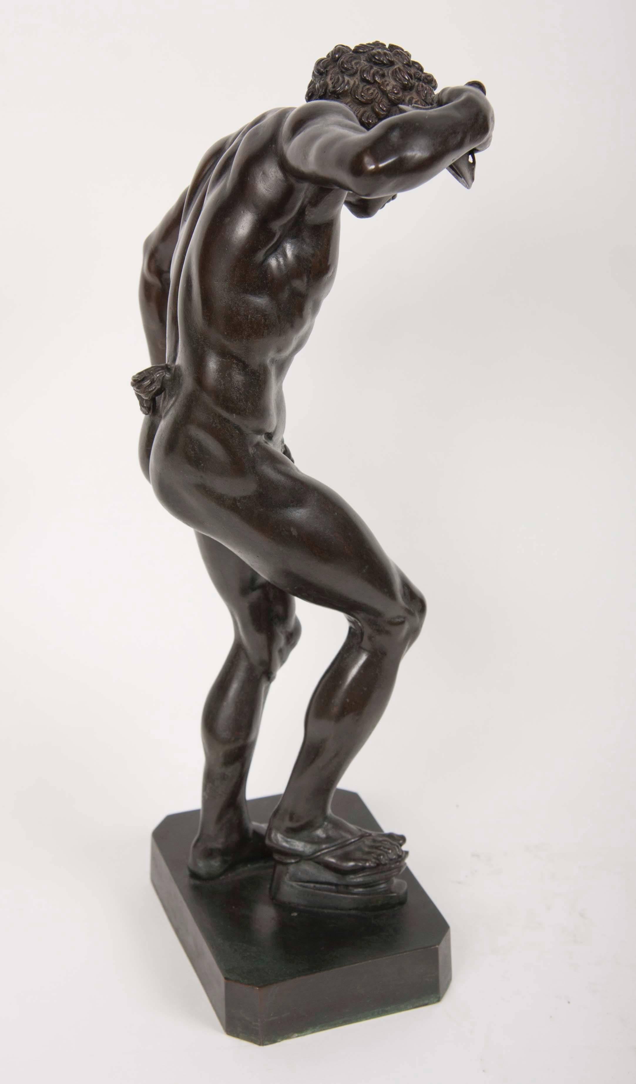 Grand Tour Patinated Bronze Figure by Massimiliano Soldani Benzi In Excellent Condition In Stamford, CT