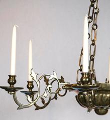 Anglo-Dutch Six-Light Brass Chandelier