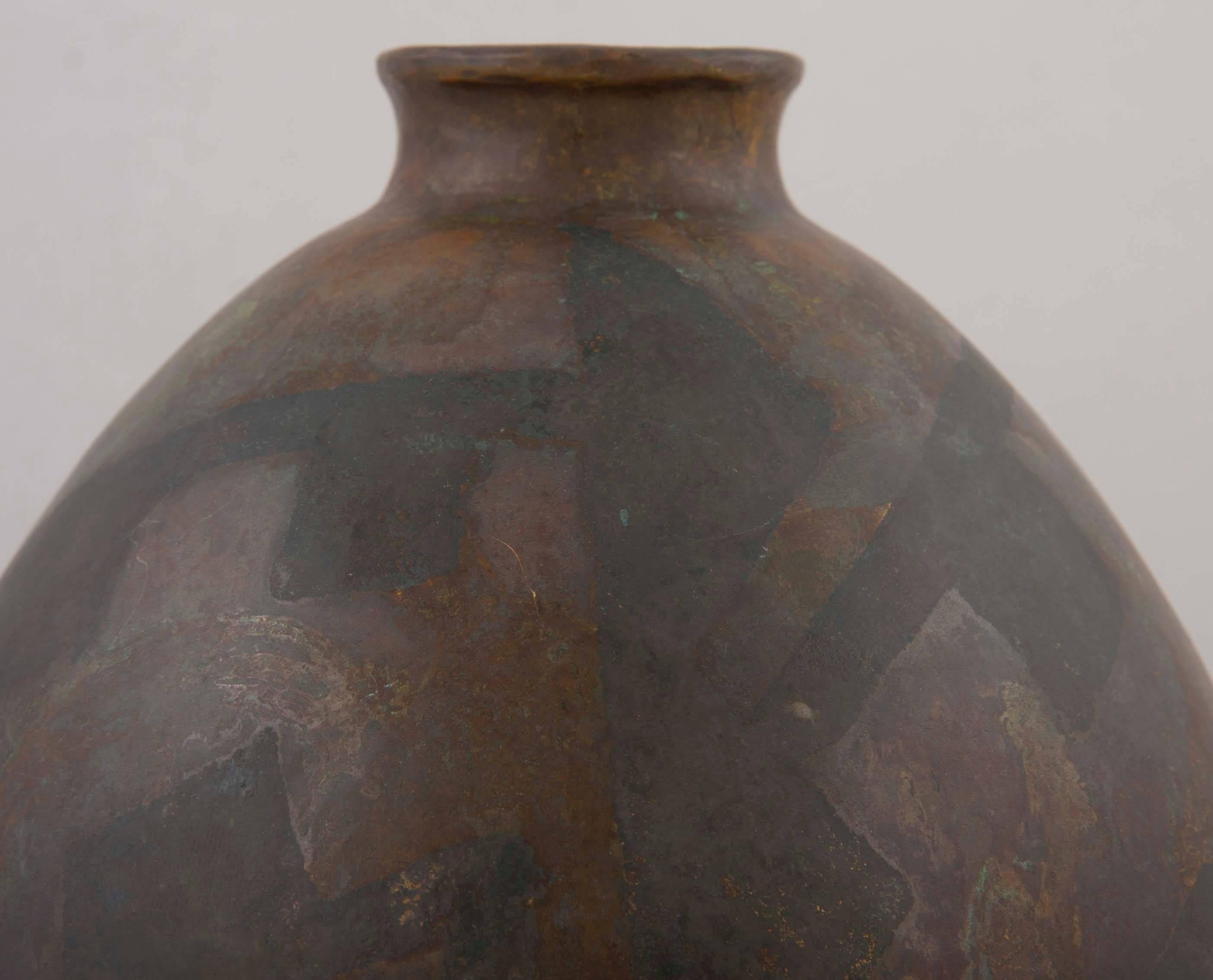 French Paris Art Metal Vase by Loys