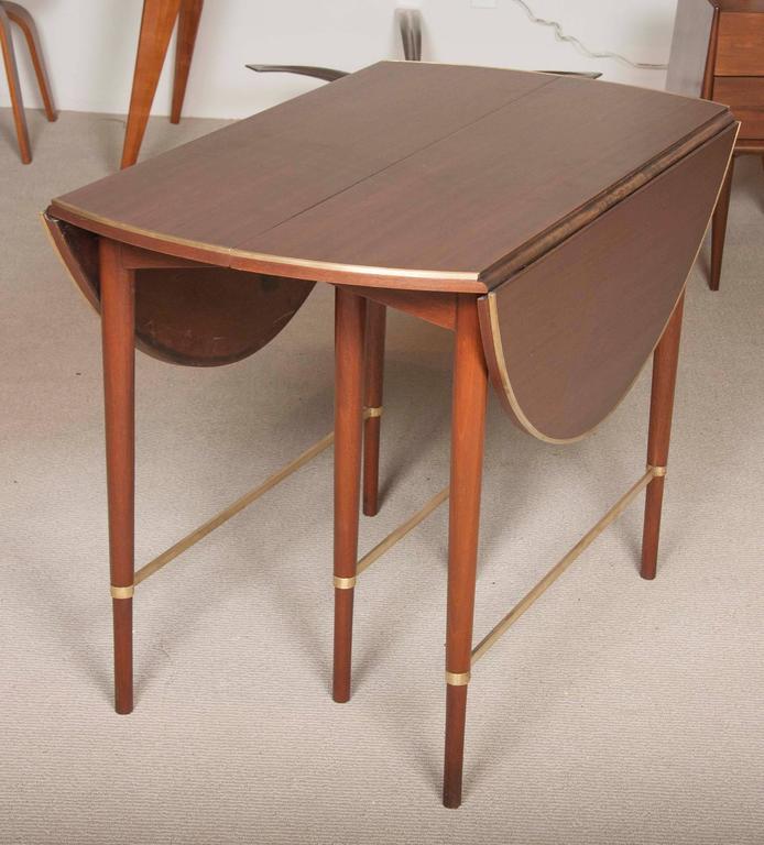 Paul McCobb Connoisseur Collection Walnut and Brass Dining Table For Sale 2