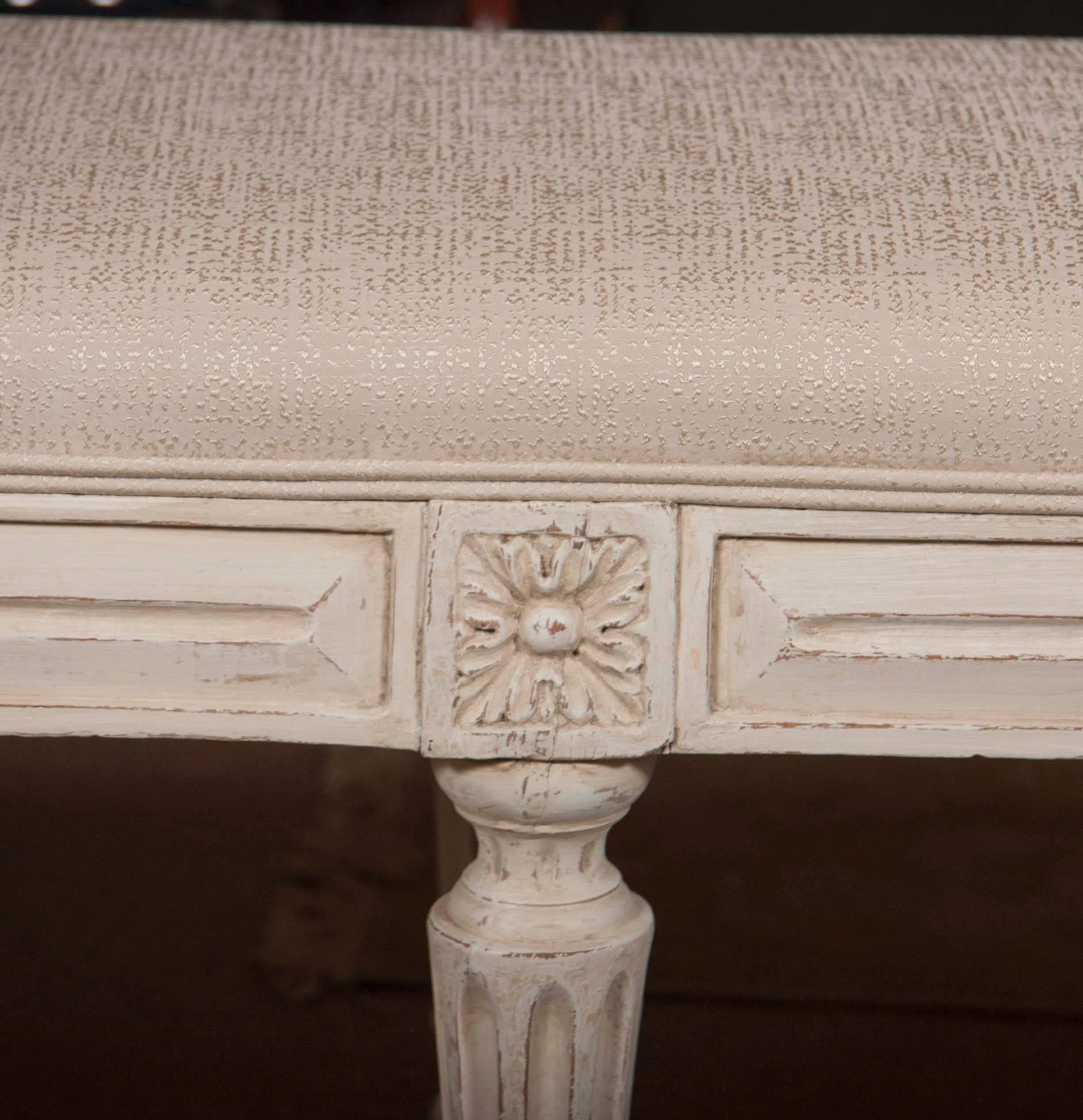 Late 19thCentury Louis XVI Painted Banquette 1