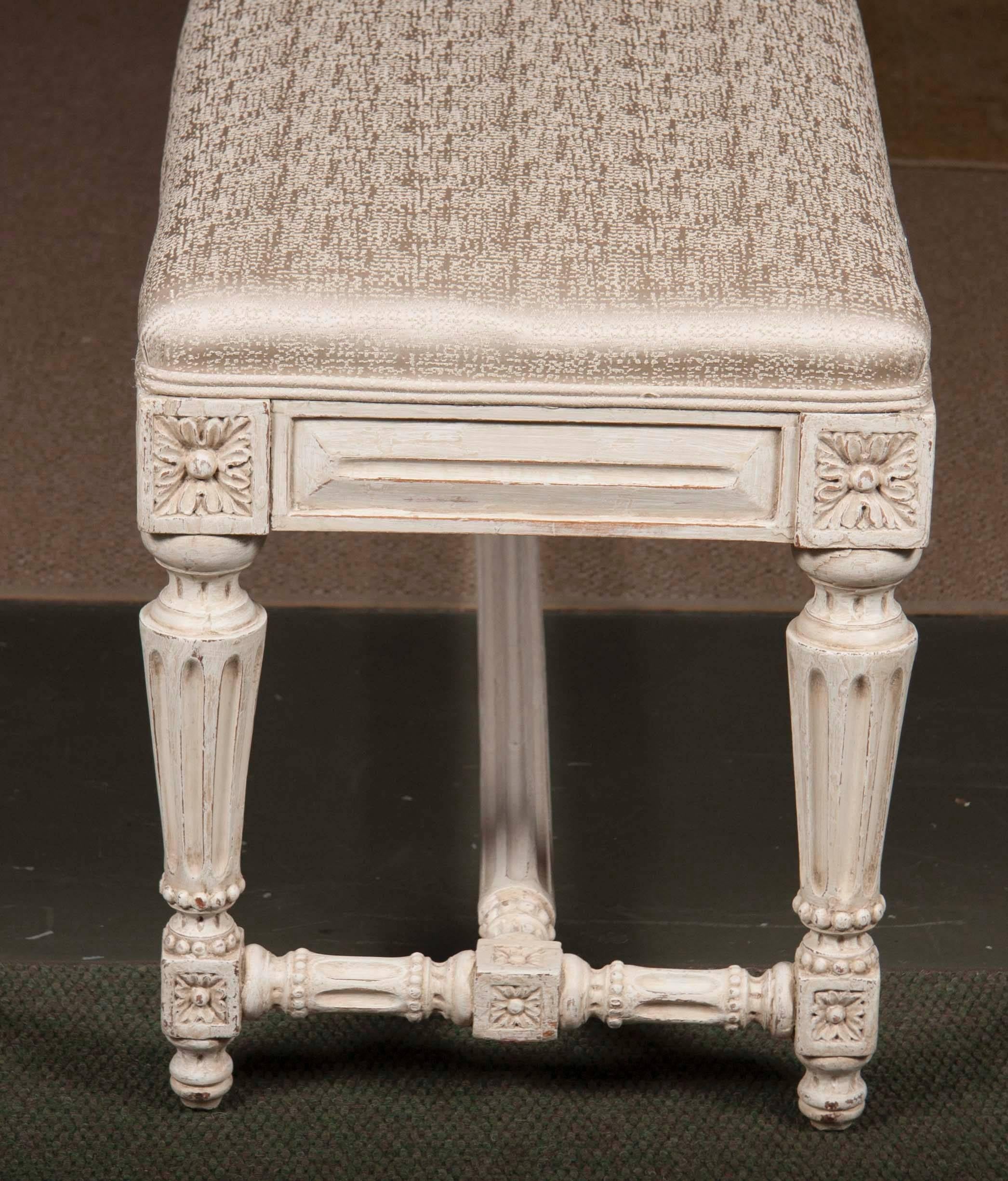 Late 19th Century Late 19thCentury Louis XVI Painted Banquette