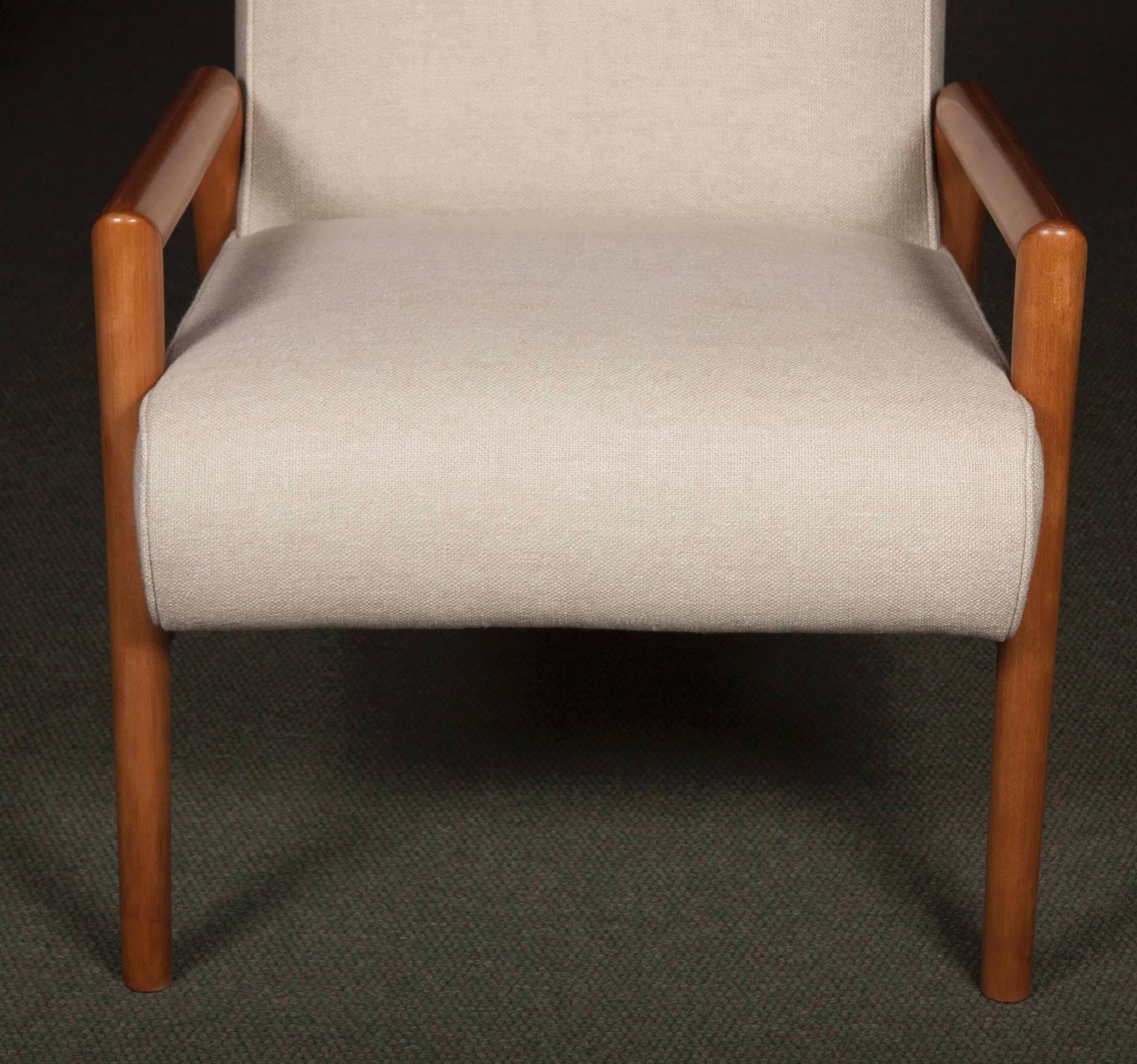 20th Century Open Armchair Designed by Leslie Diamond, Pair Available, Priced Individually 