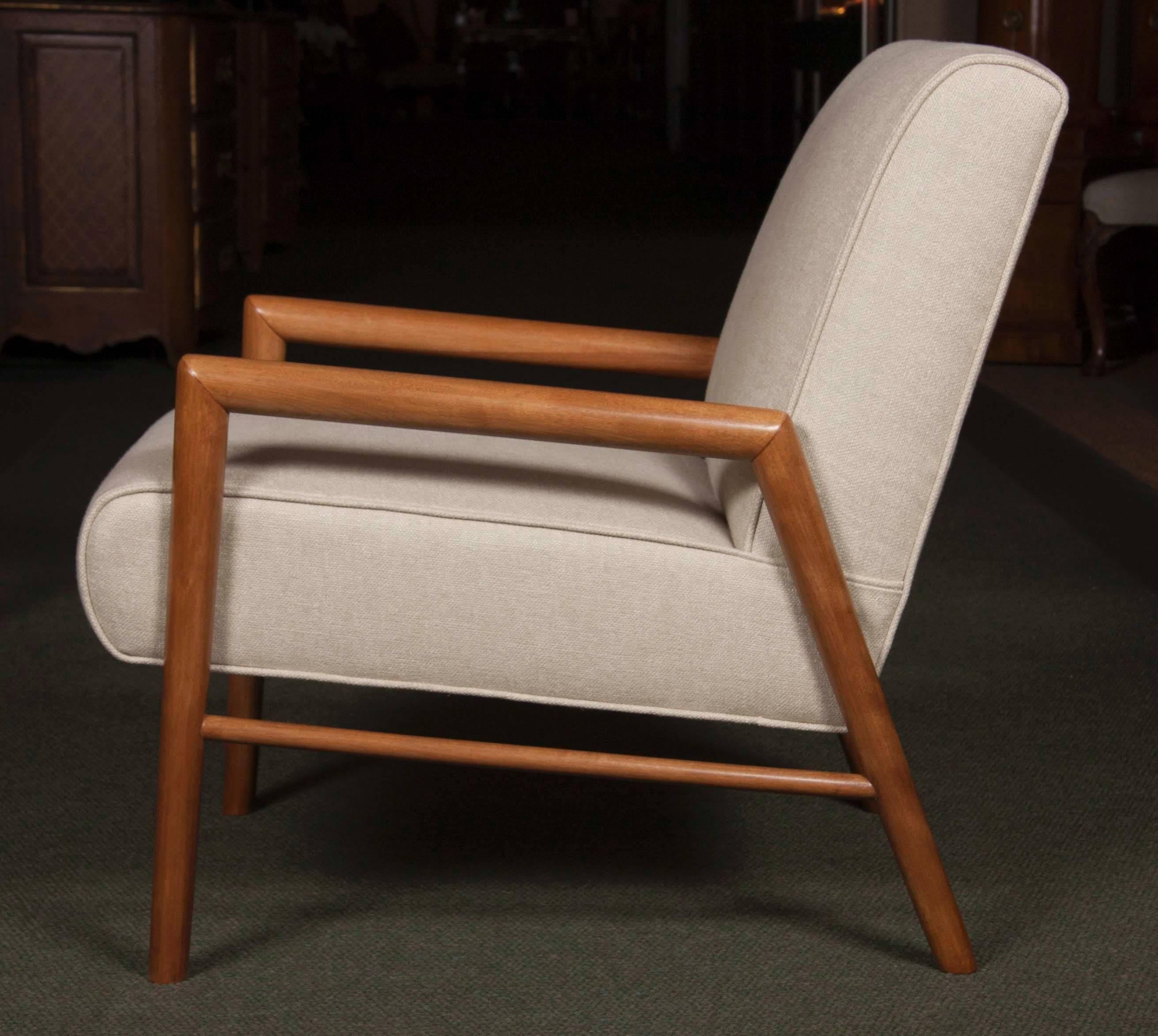 Mid-Century Modern Open Armchair Designed by Leslie Diamond, Pair Available, Priced Individually 