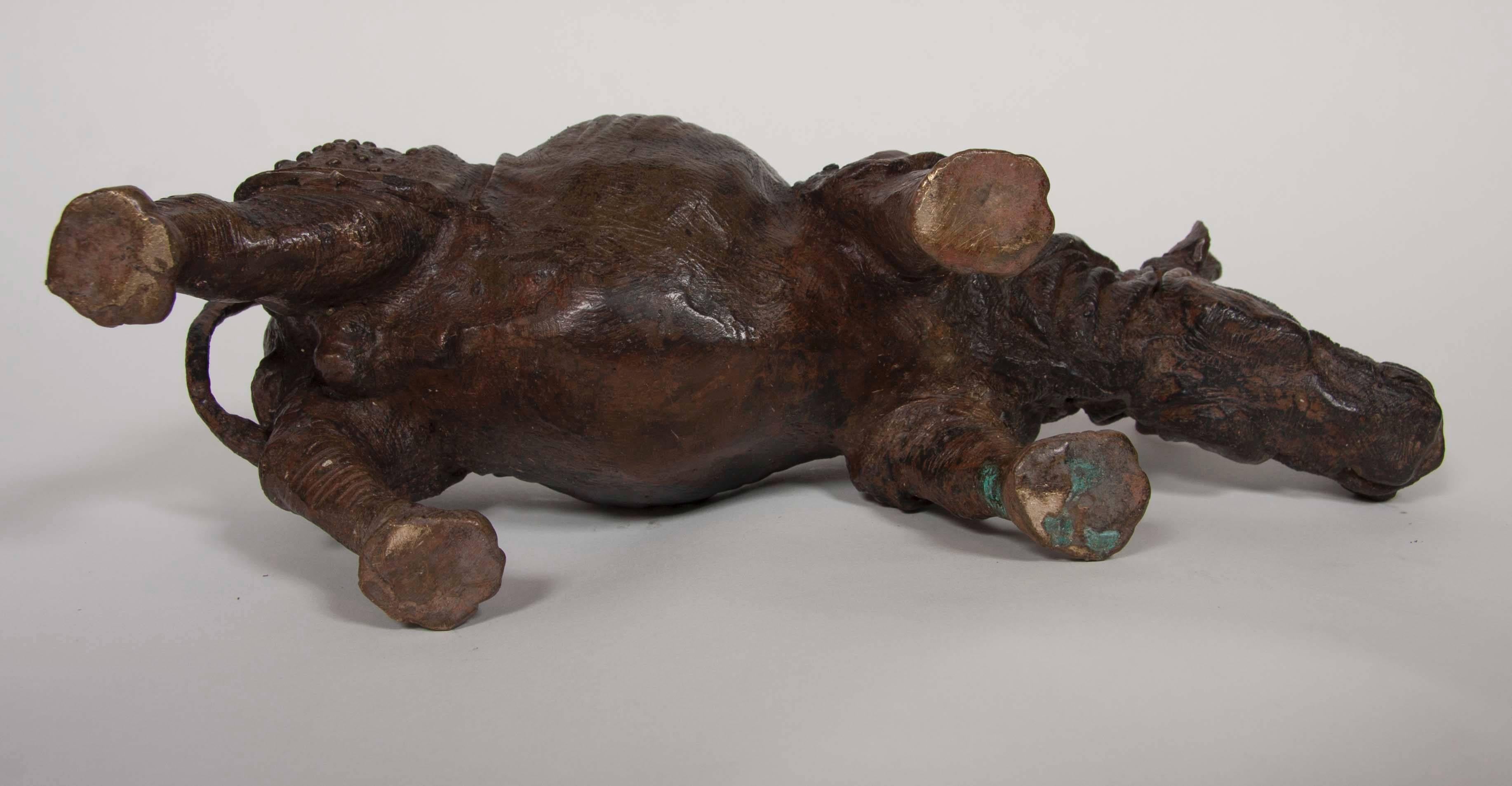 Japanese Bronze of a Rhinoceros For Sale 4
