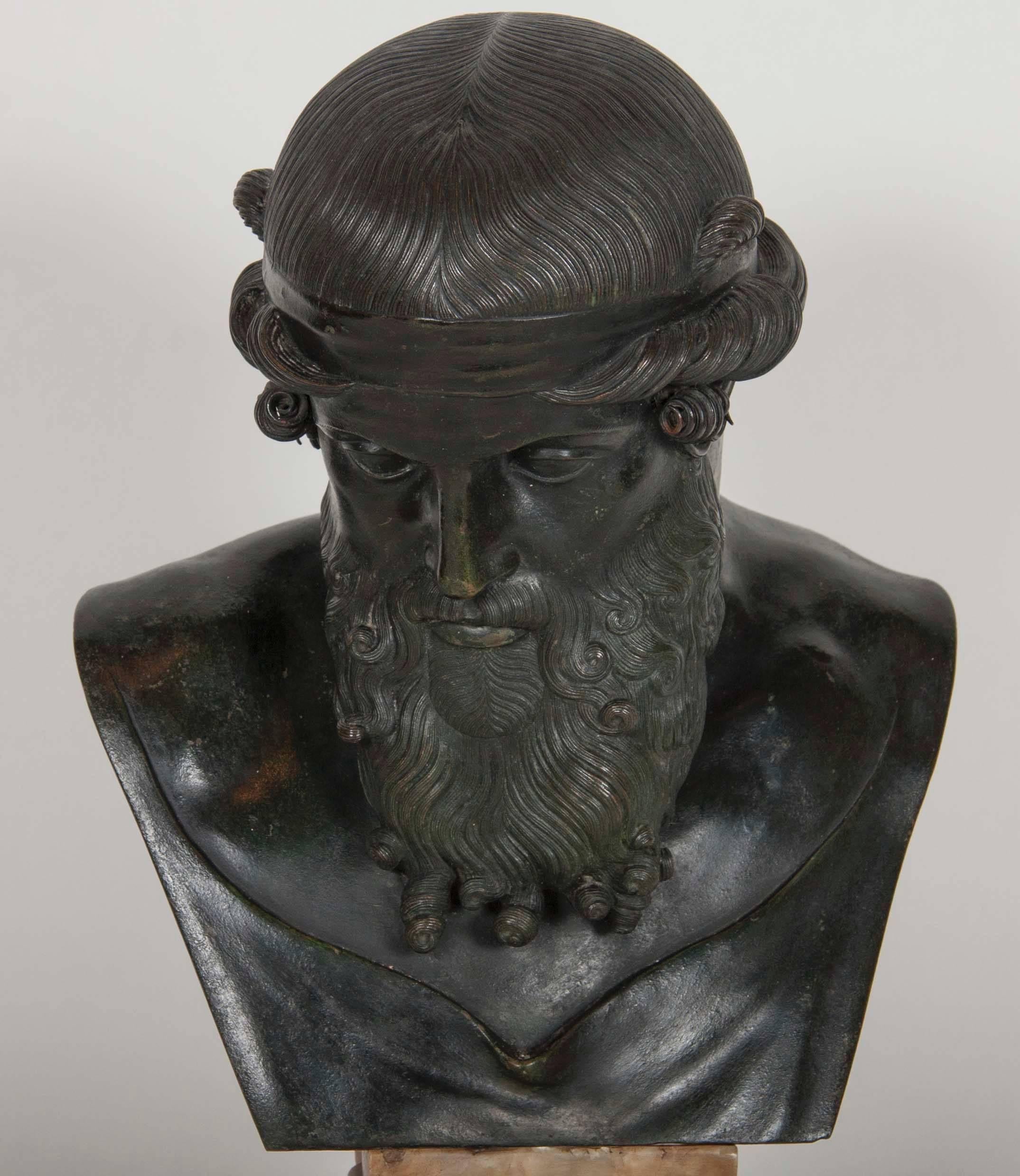 Greek Revival Bronze Bust of Zeus