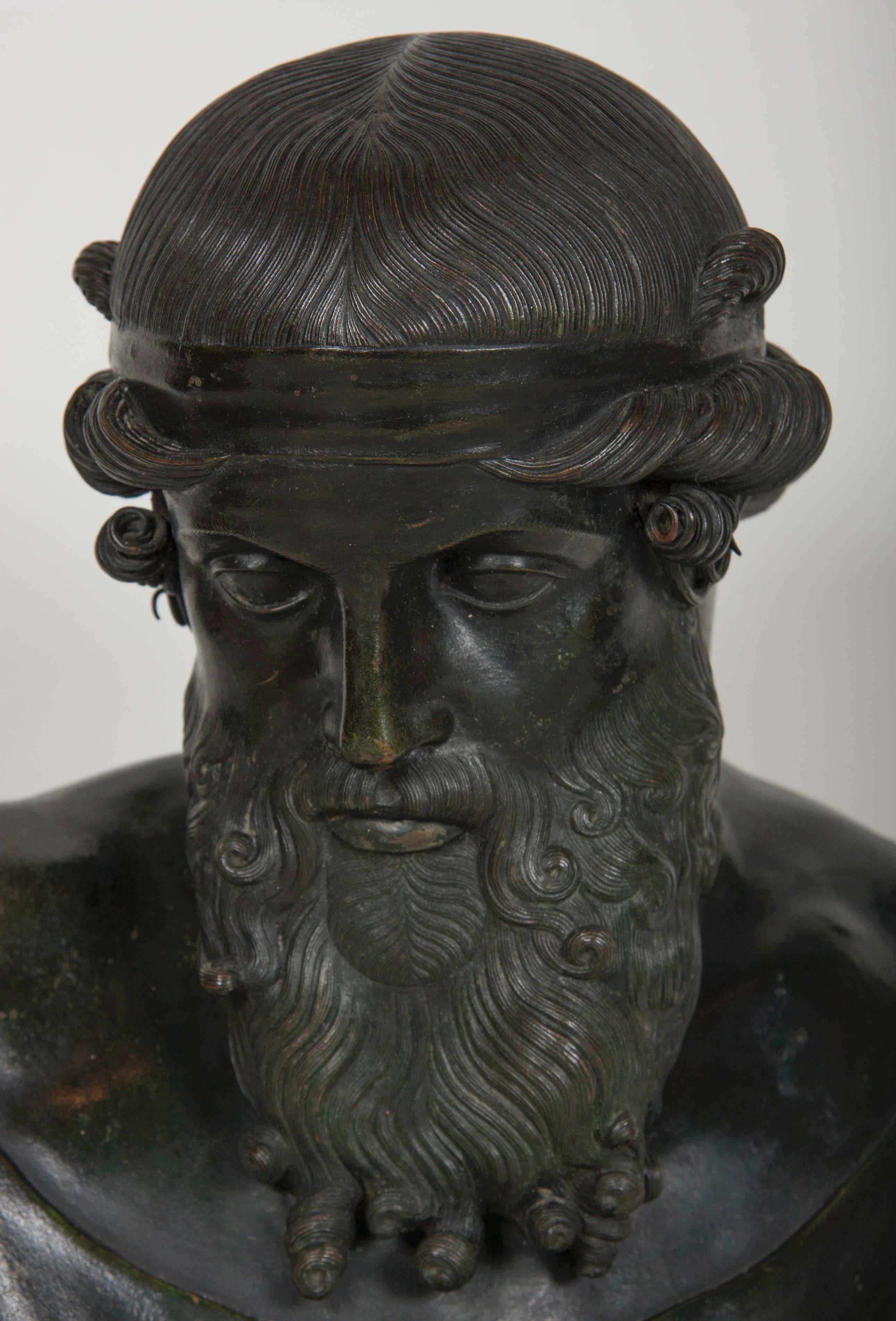 Bronze Bust of Zeus In Excellent Condition In Stamford, CT
