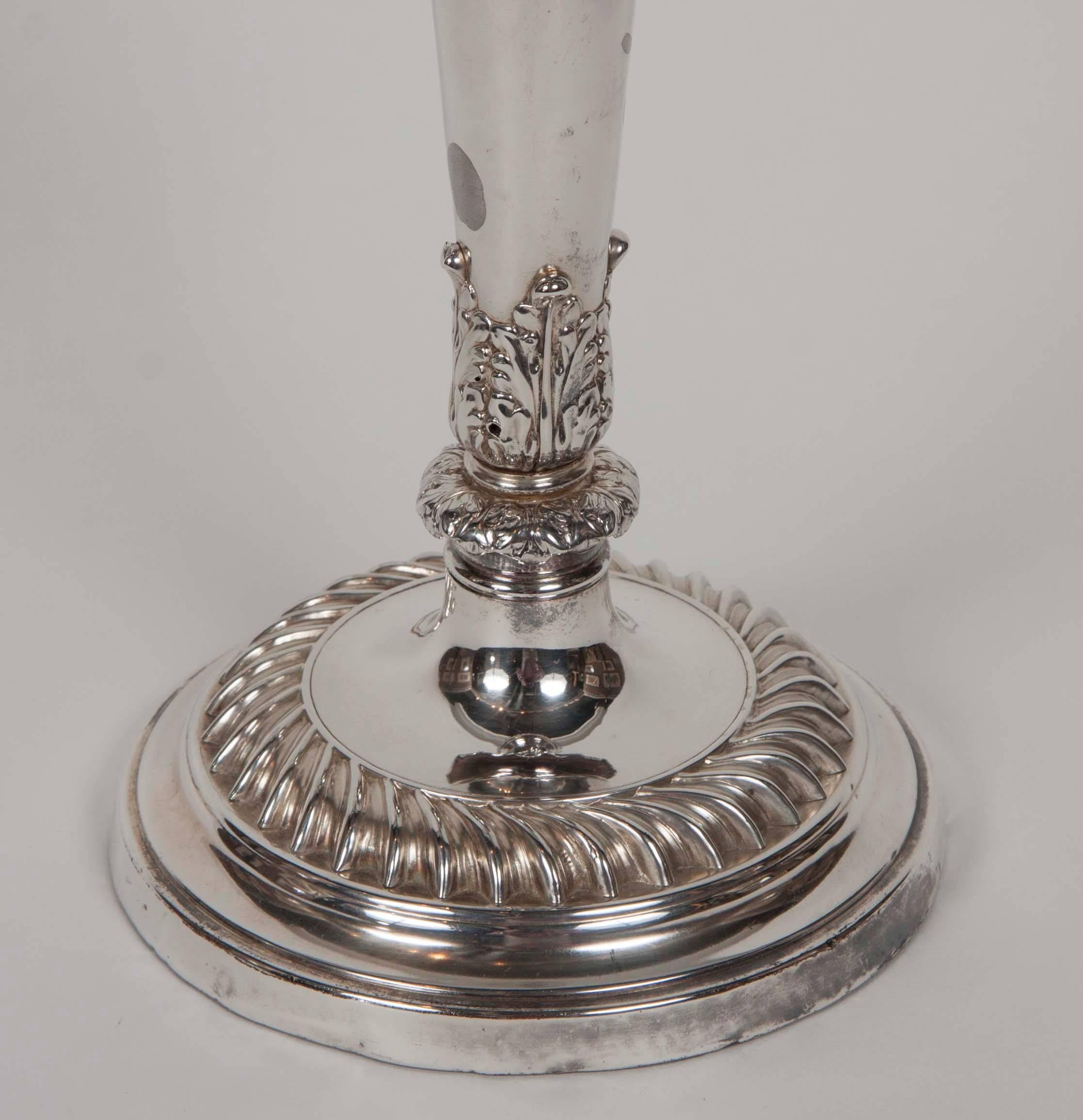 19th Century Set of Four Silver Candlesticks For Sale