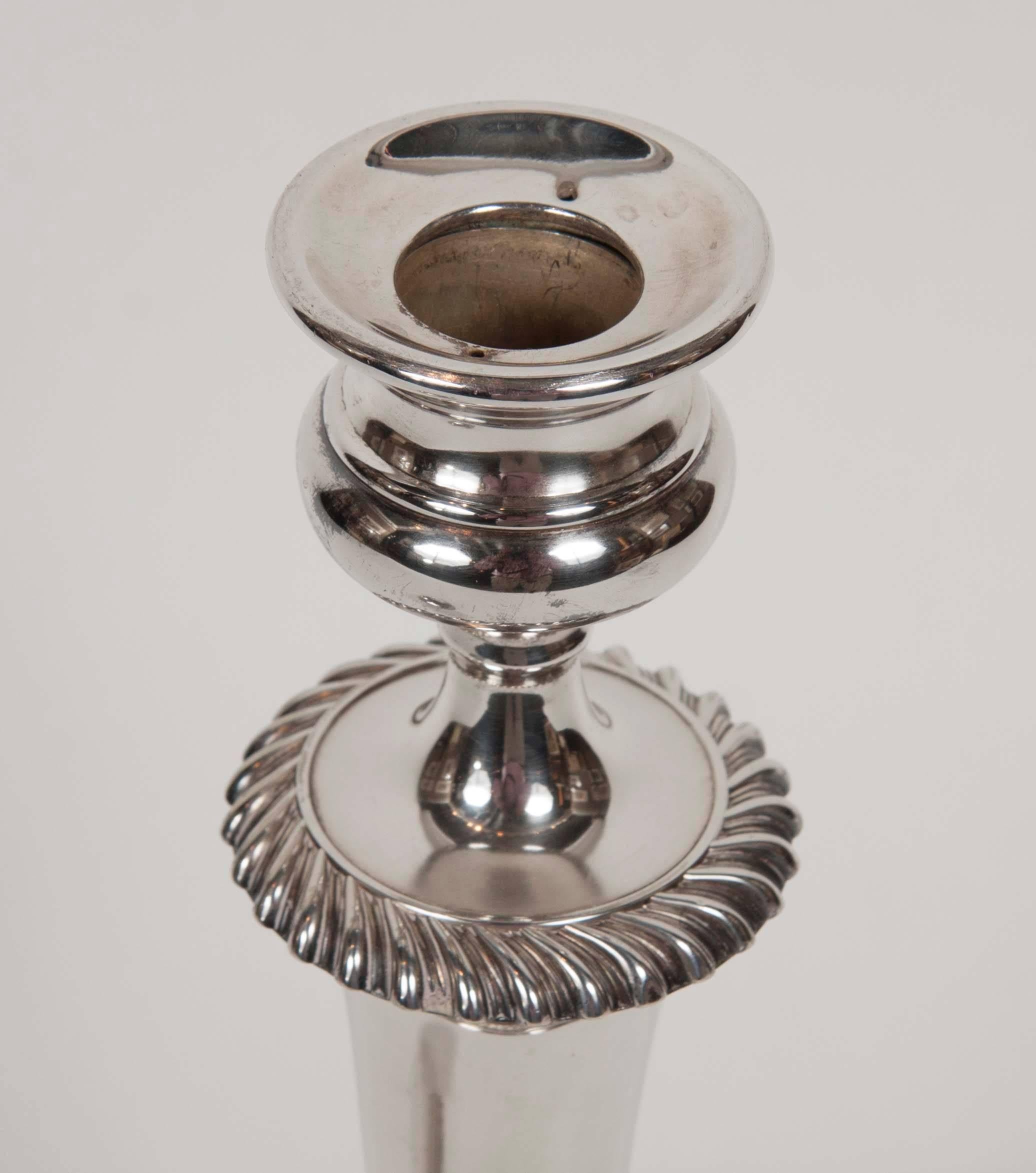 Set of Four Silver Candlesticks In Good Condition For Sale In Stamford, CT