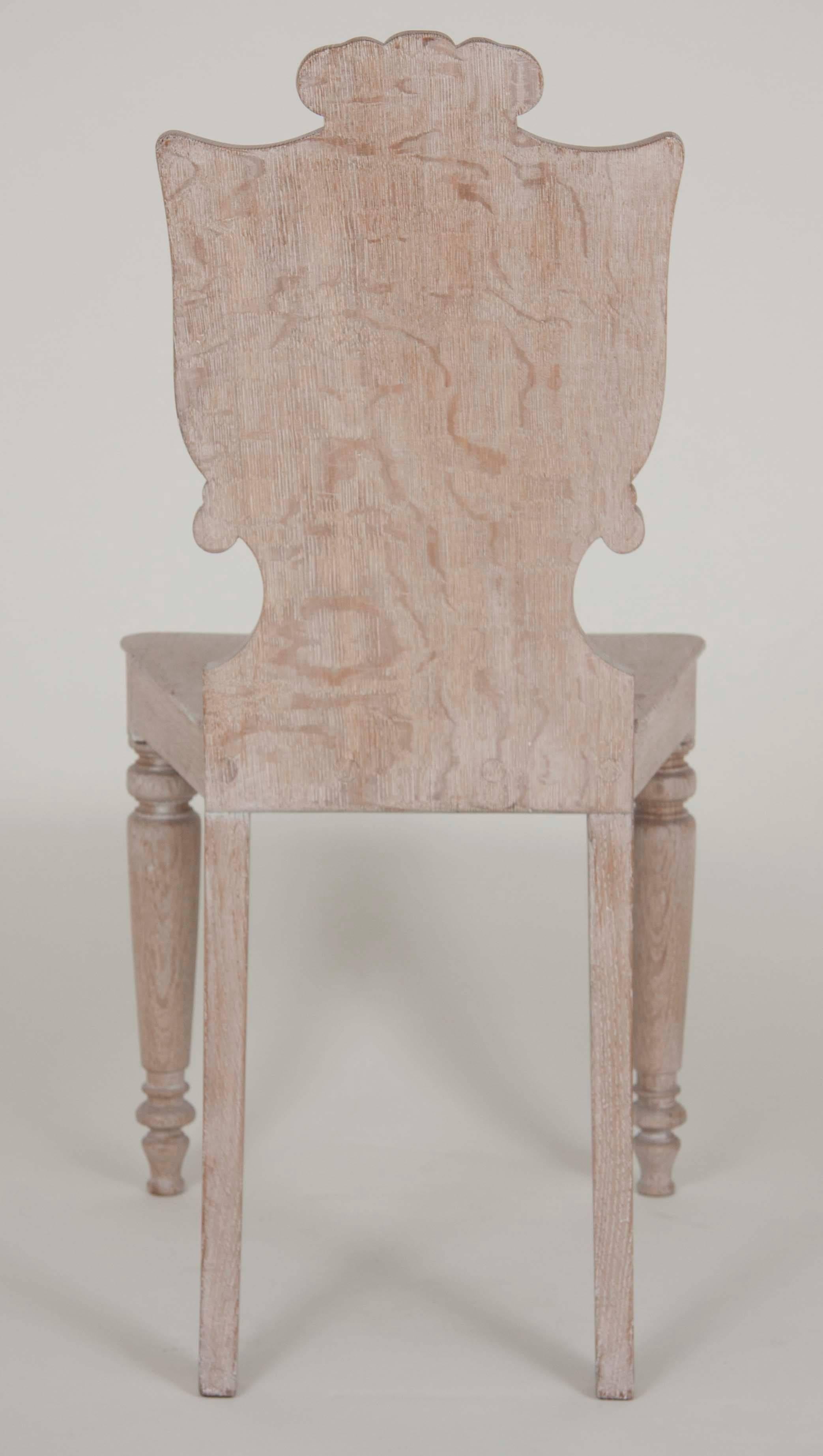 Woodwork Four English Limed Oak Hall Chairs