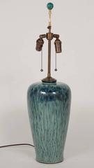 Chinese Blue and Green Urn Vase as Lamp