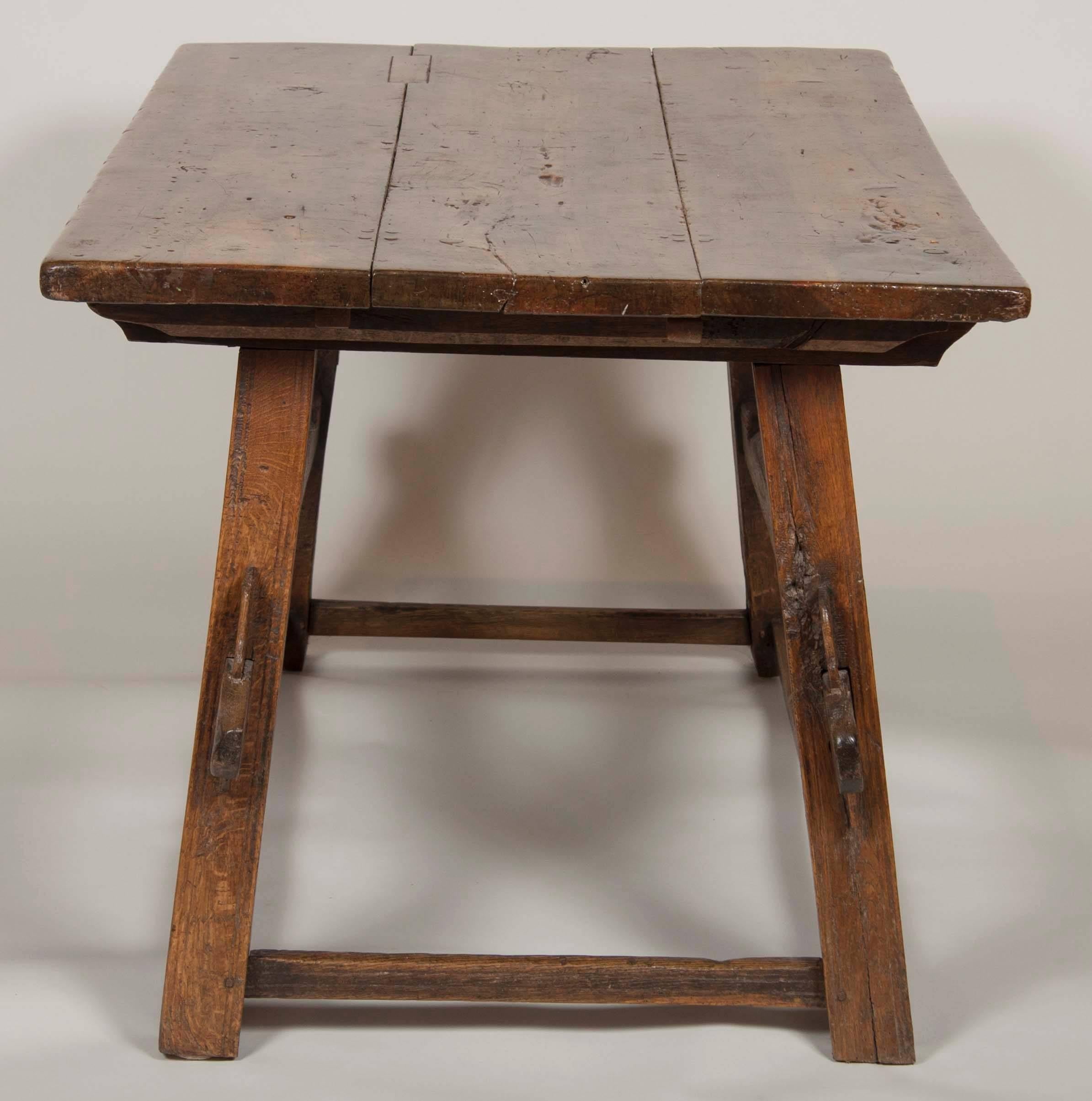 18th Century and Earlier Continental Oak Trestle Table
