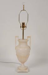 Pair of Alabaster Urn Form Lamps
