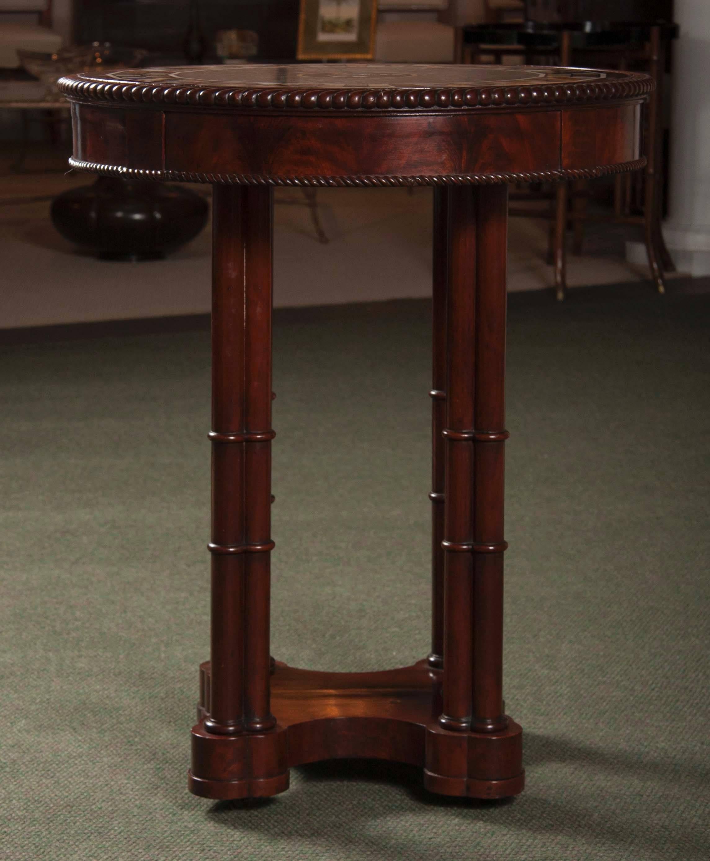 French Charles X Mahogany, Marble-Top, Center Table