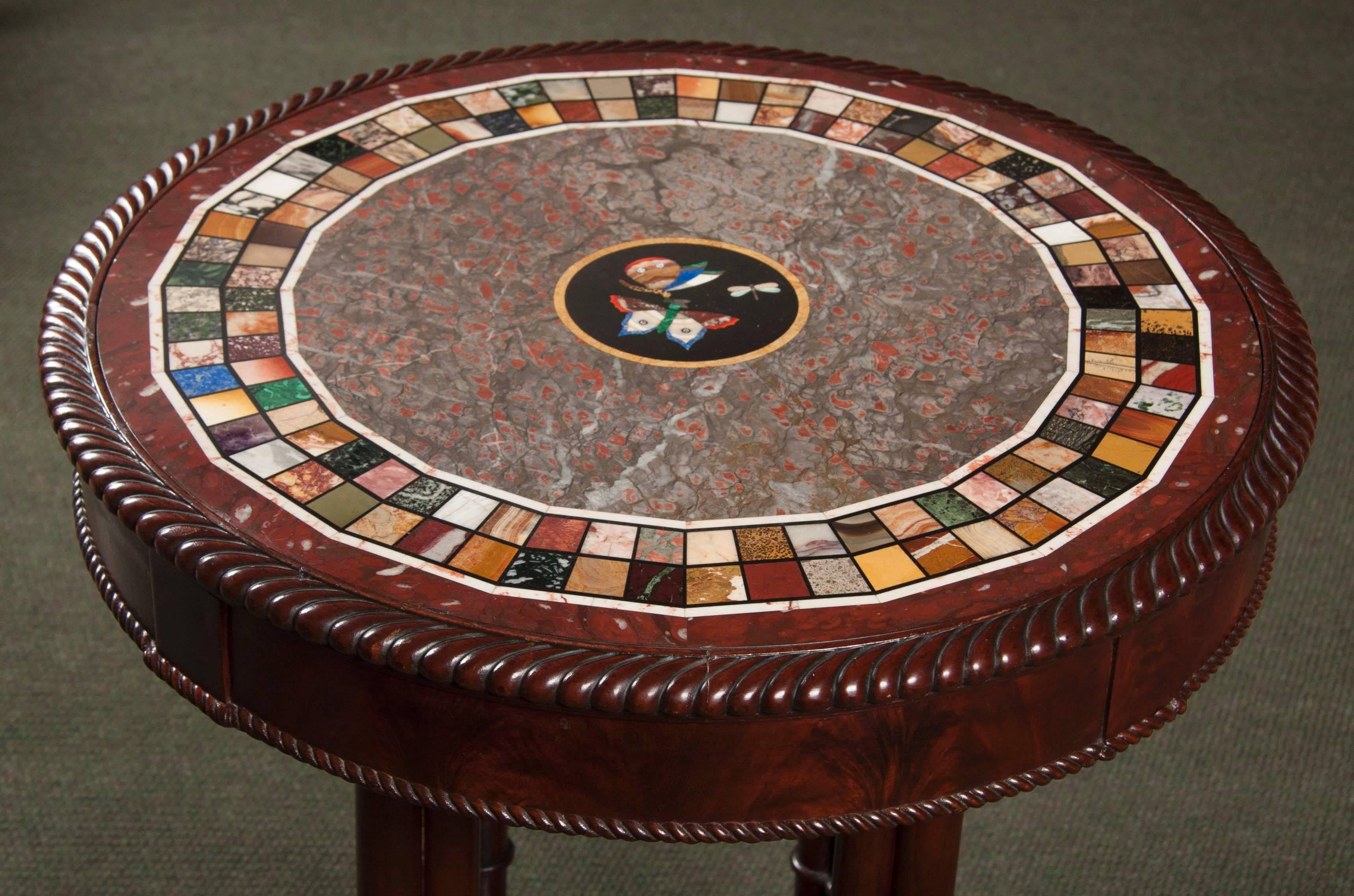 Charles X Mahogany, Marble-Top, Center Table In Excellent Condition In Stamford, CT