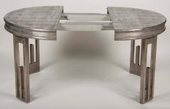 Tavolo da pranzo a foglia d'argento di James Mont