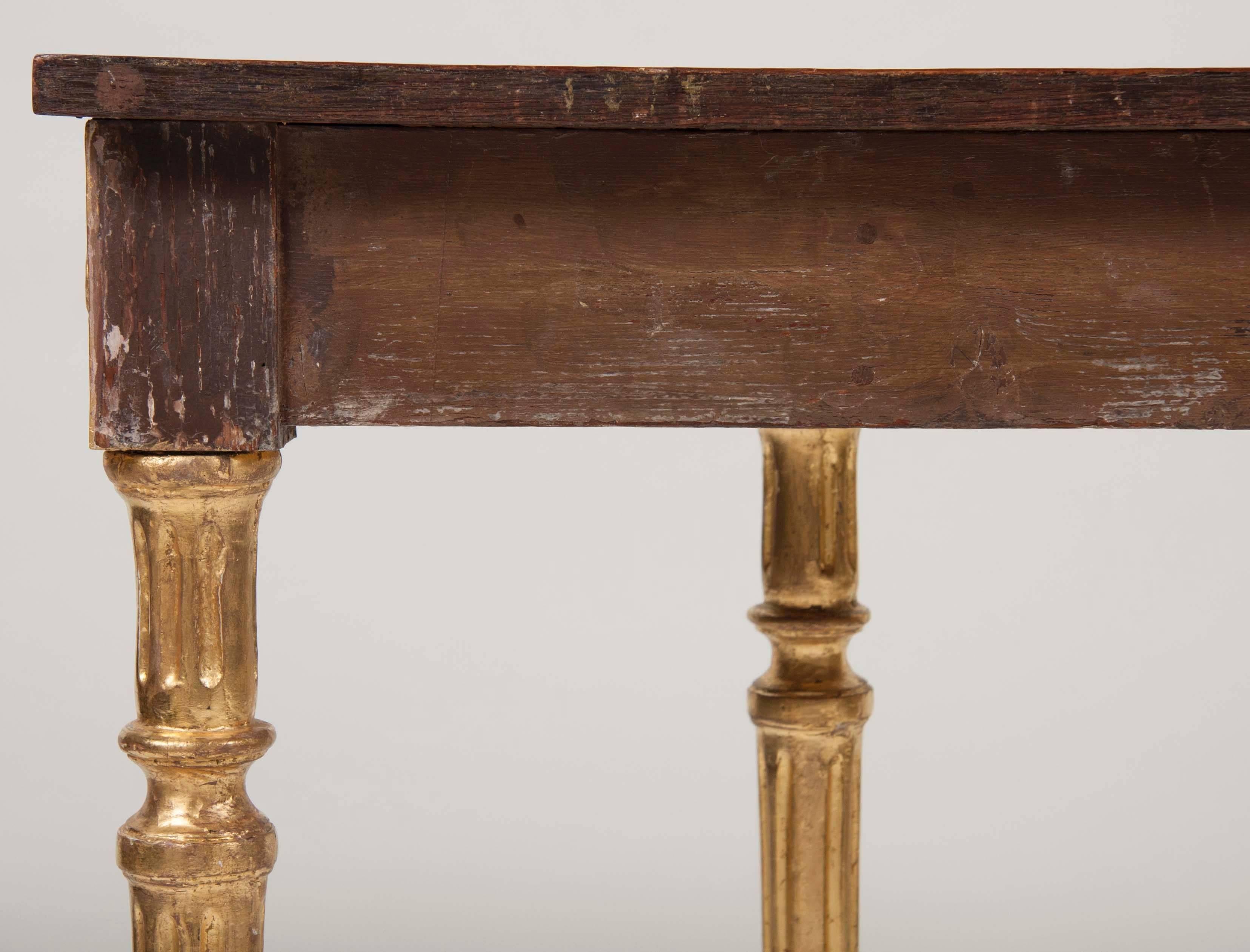 Pair of Matched George III Mahogany and Satinwood Parcel-Gilt Console Tables 5