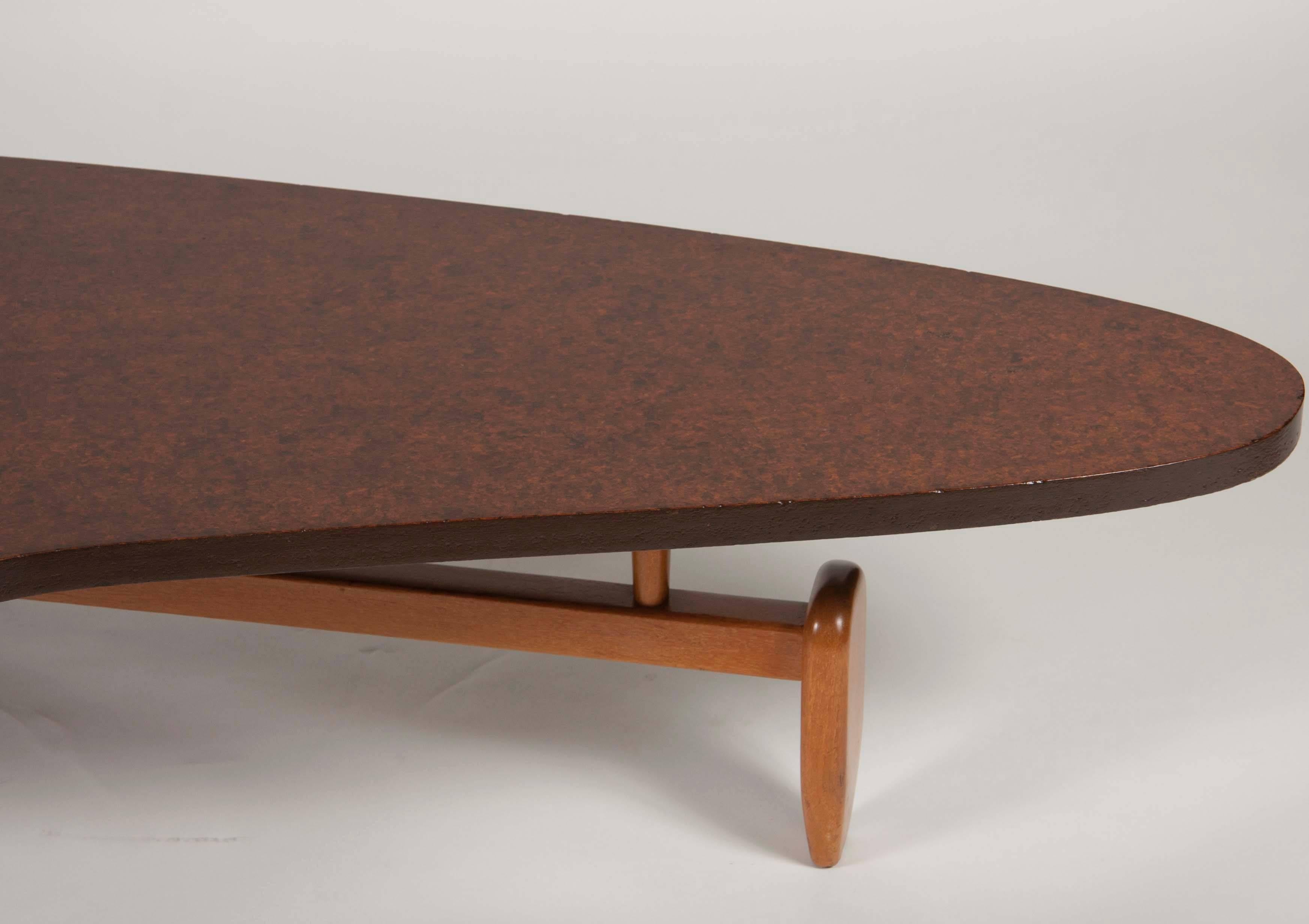 Mahogany Floating Top Coffee Table by John Keal for Brown Saltman