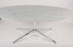 Florence Knoll Dining Table with a Oval Carrara Top