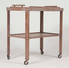 Mid-Century, Limed Oak Serving Cart