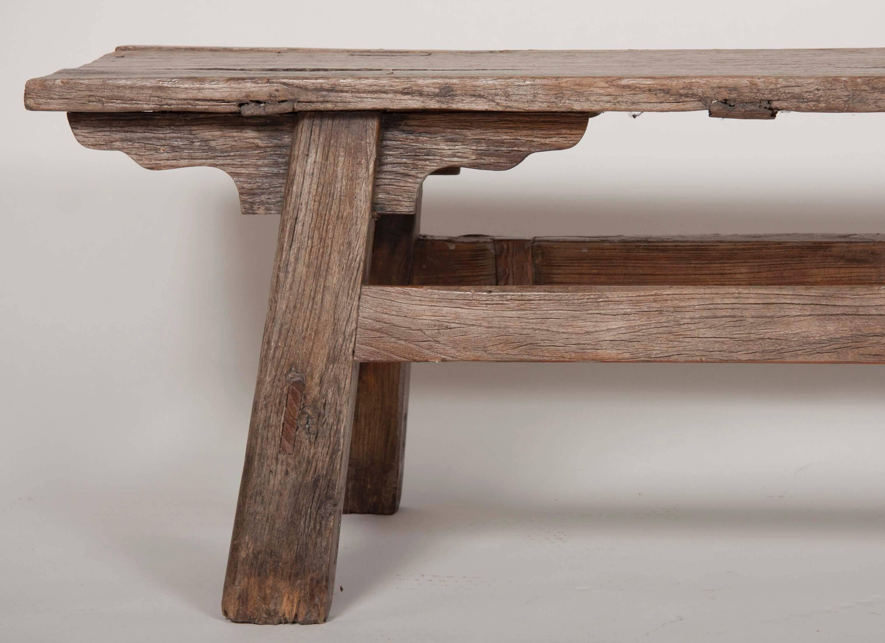 Hardwood Pair of French Rustic Benches