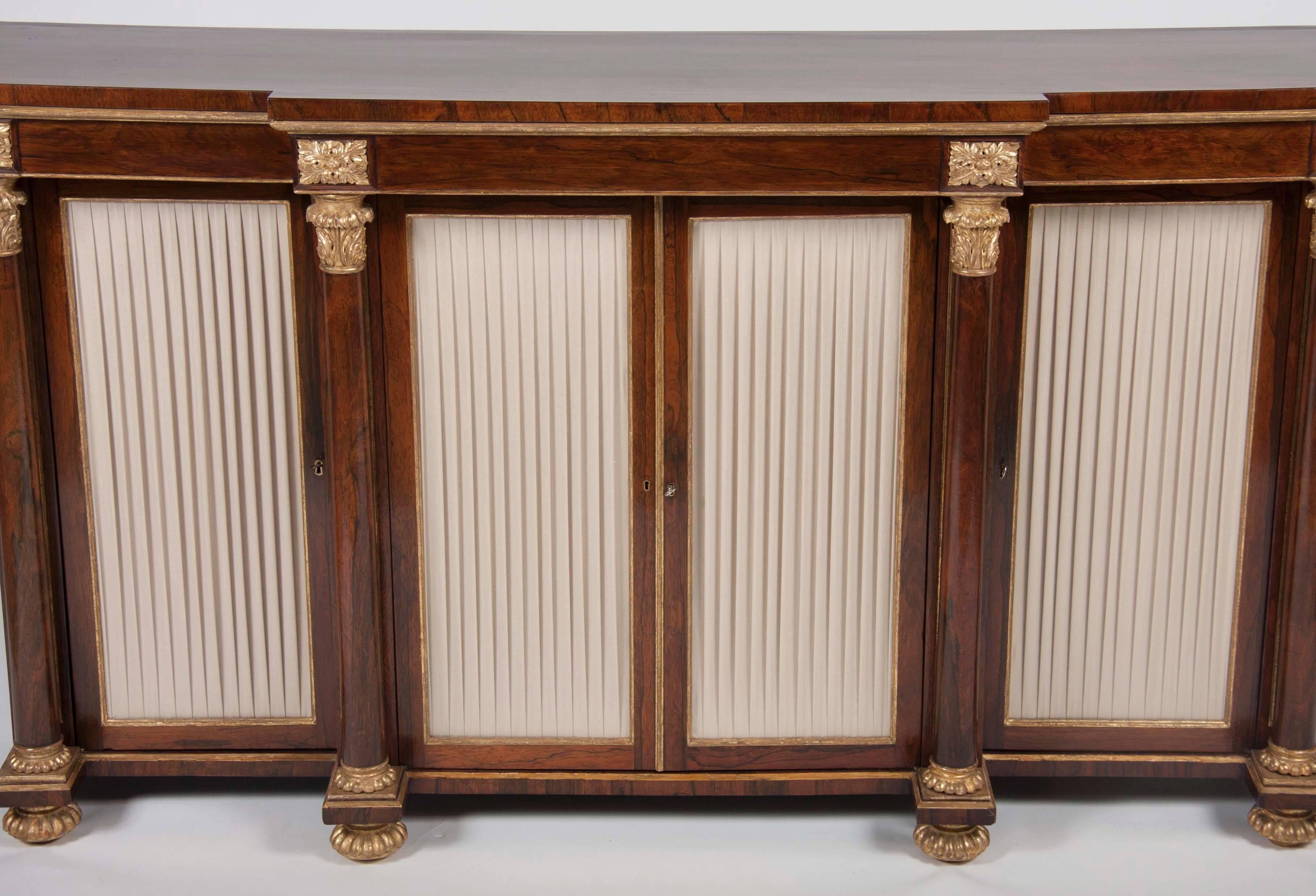 English Regency Rosewood Credenza In Good Condition In Stamford, CT