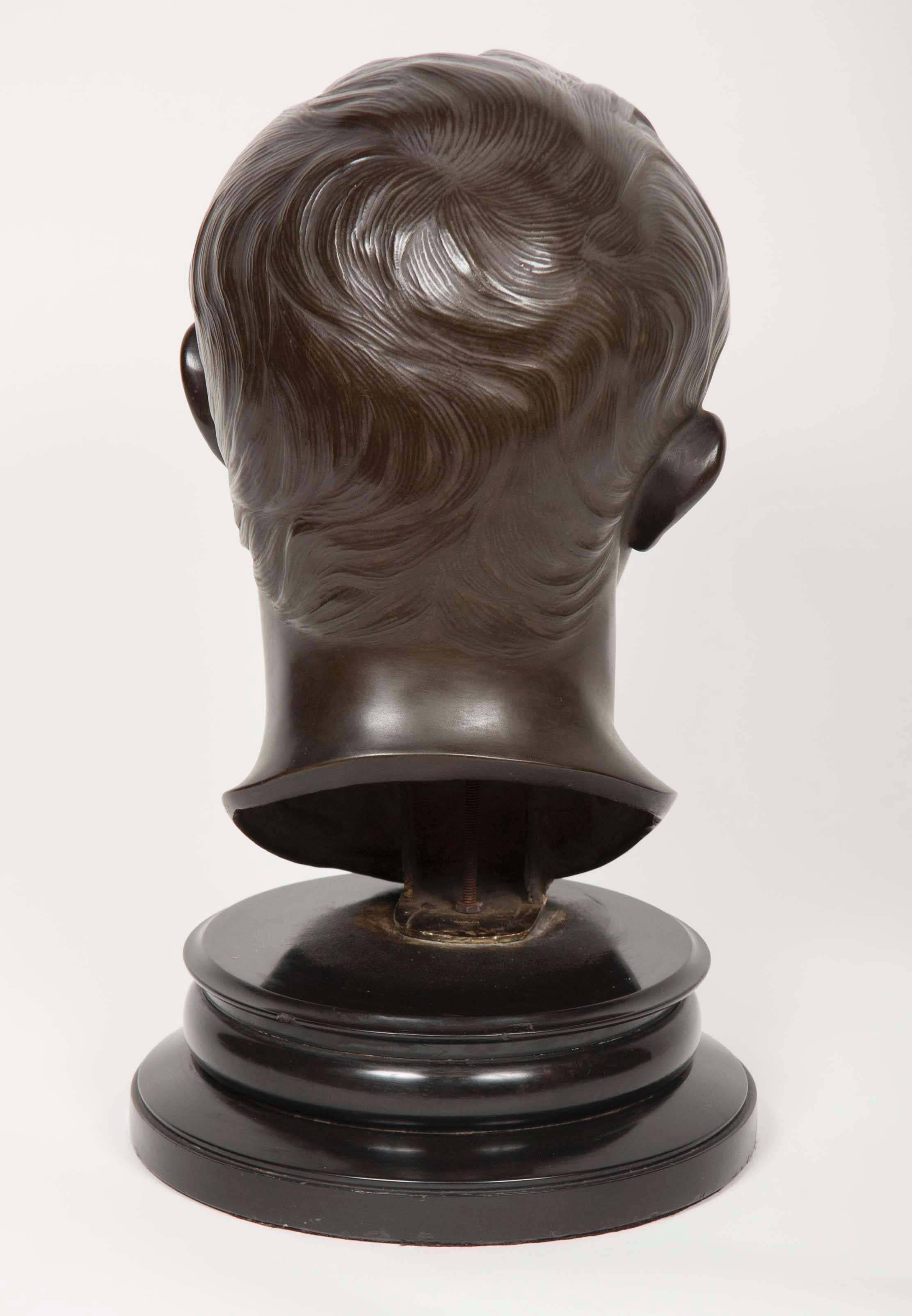 19th Century Bronze Bust of Roman Emperor Augustus 2