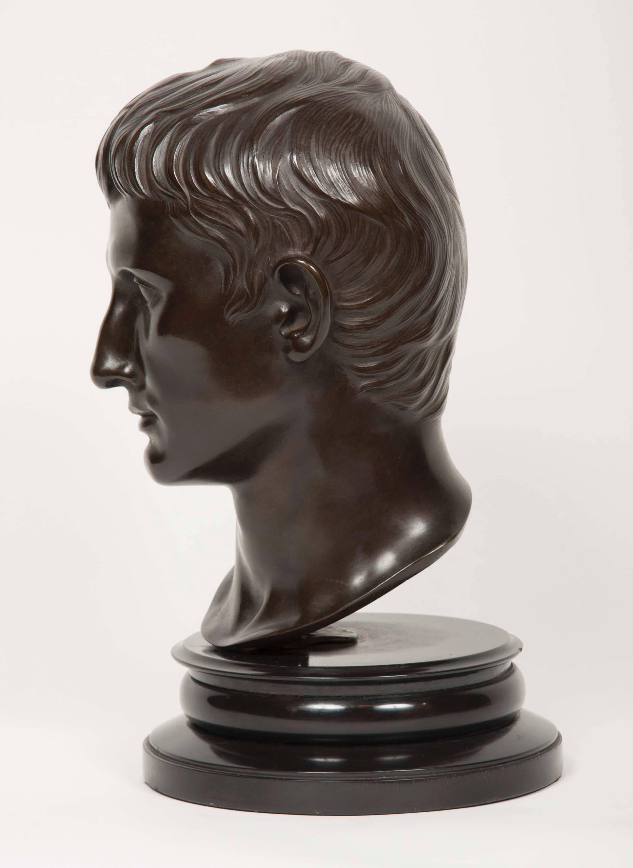 19th Century Bronze Bust of Roman Emperor Augustus 1