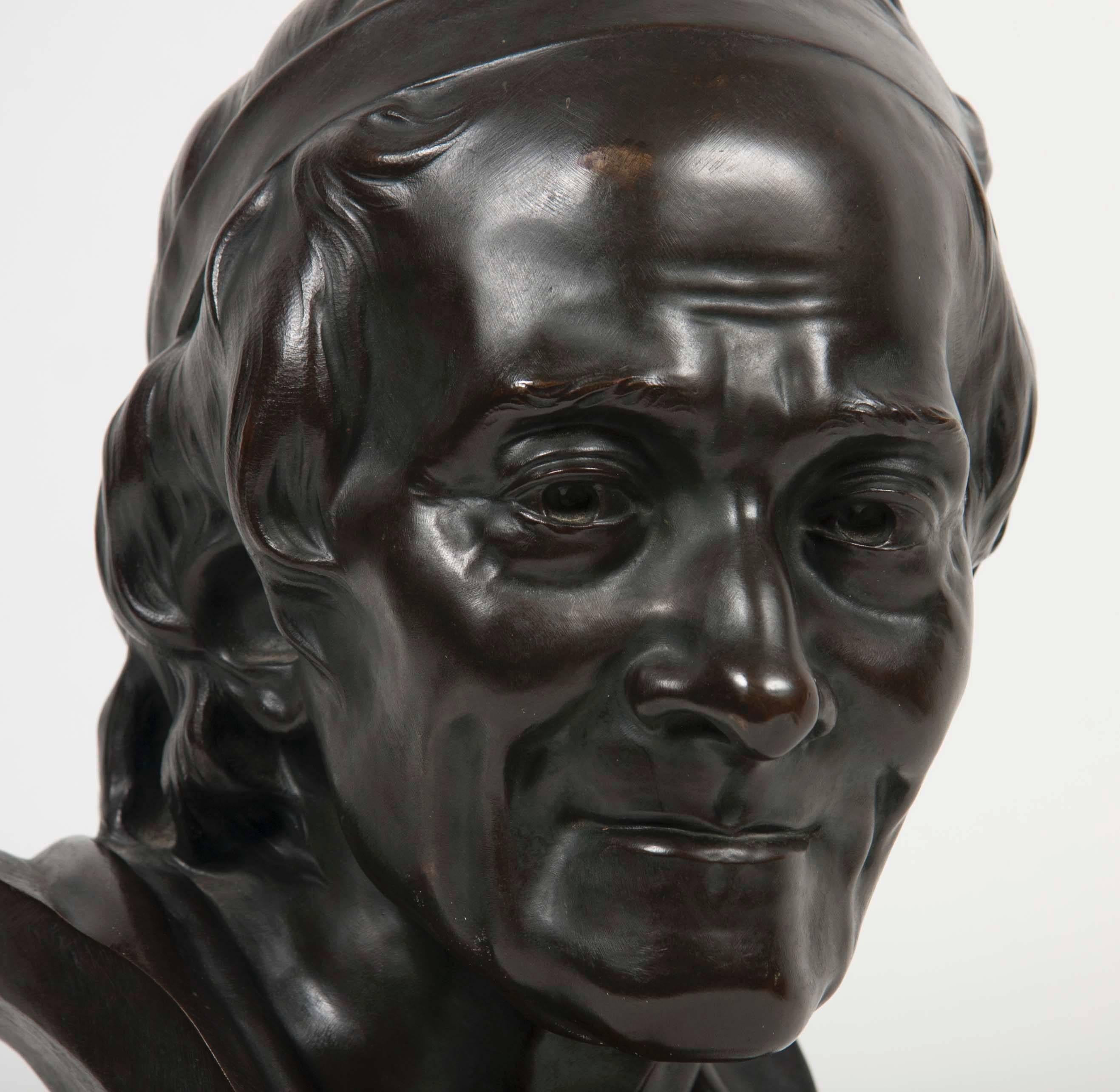 Bronze Bust of Voltaire after Jean Antoine Houdon 2