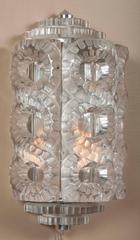 Pair of Lalique "Seville" Frosted Glass Sconces