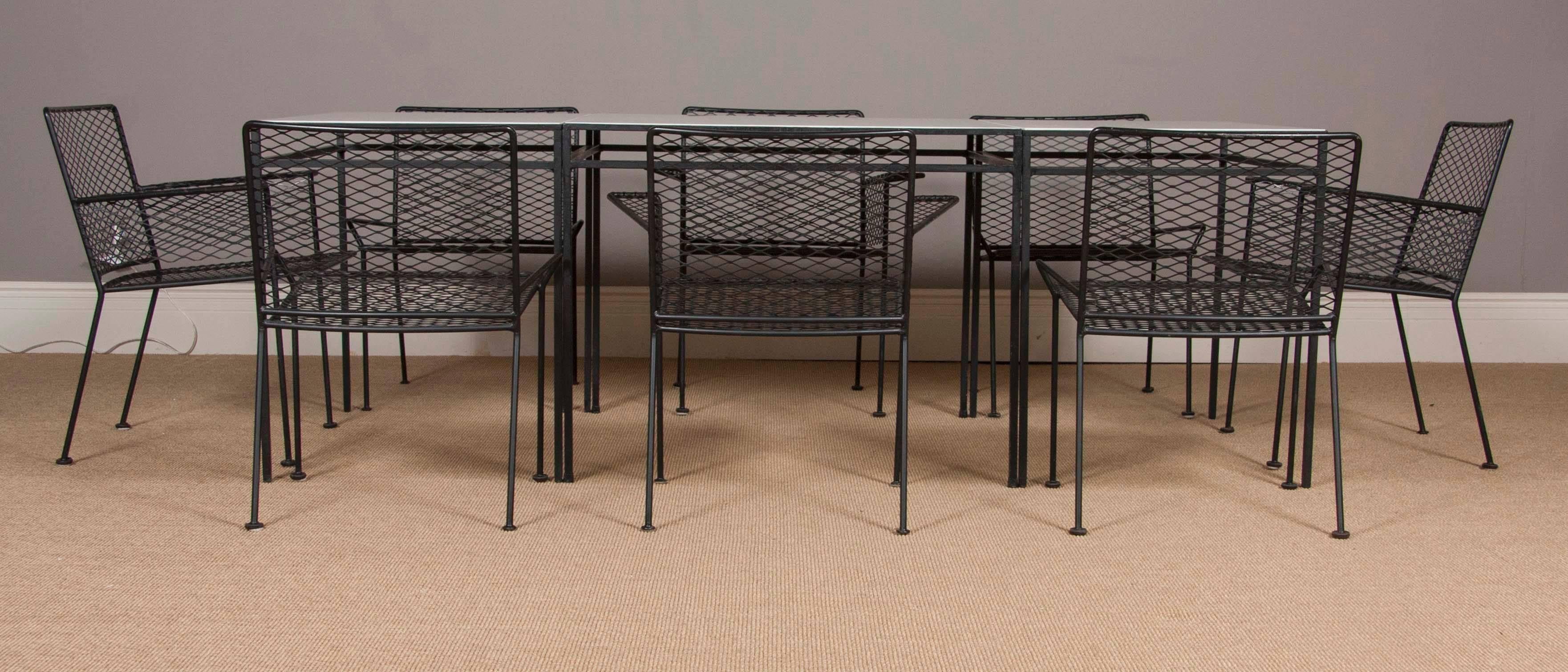 Modern Van Keppel-Green Dining Table with a Pair of Adjoining Console Tables