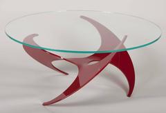 Knut Hesterburg "Propeller" Coffee Table in Cherry Enamel over Anodized Aluminum