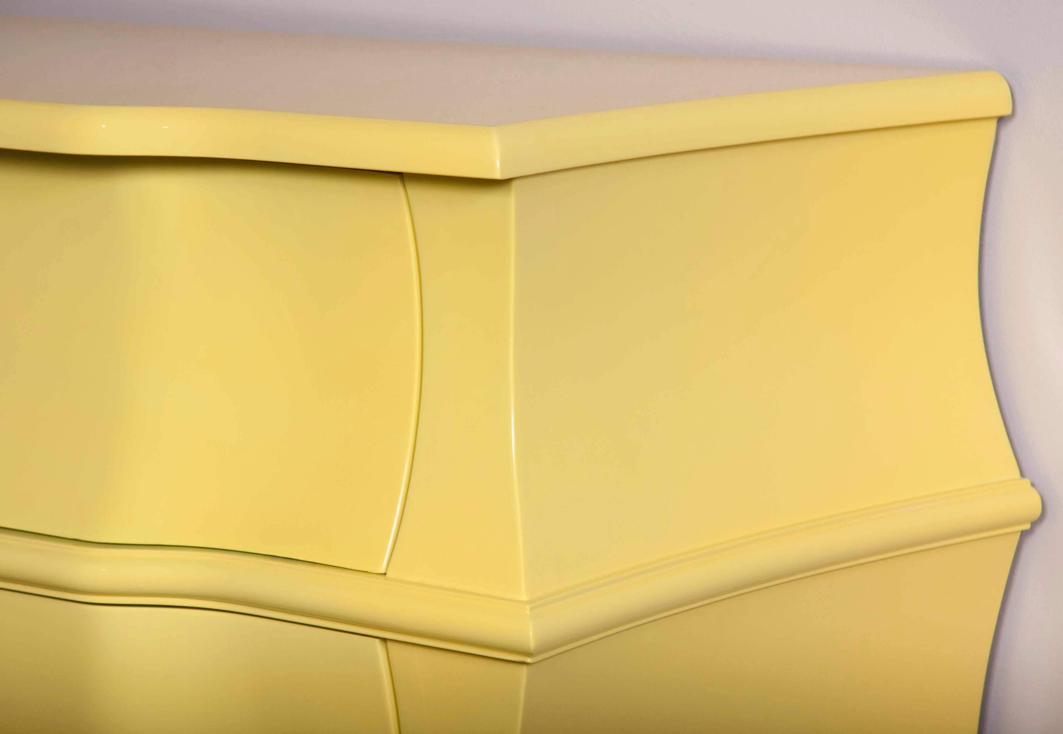 Late 20th Century Bombe Chest Now Yellow Lacquer 2