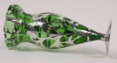 Art Nouveau Alvin Sterling over Green Glass Vase
