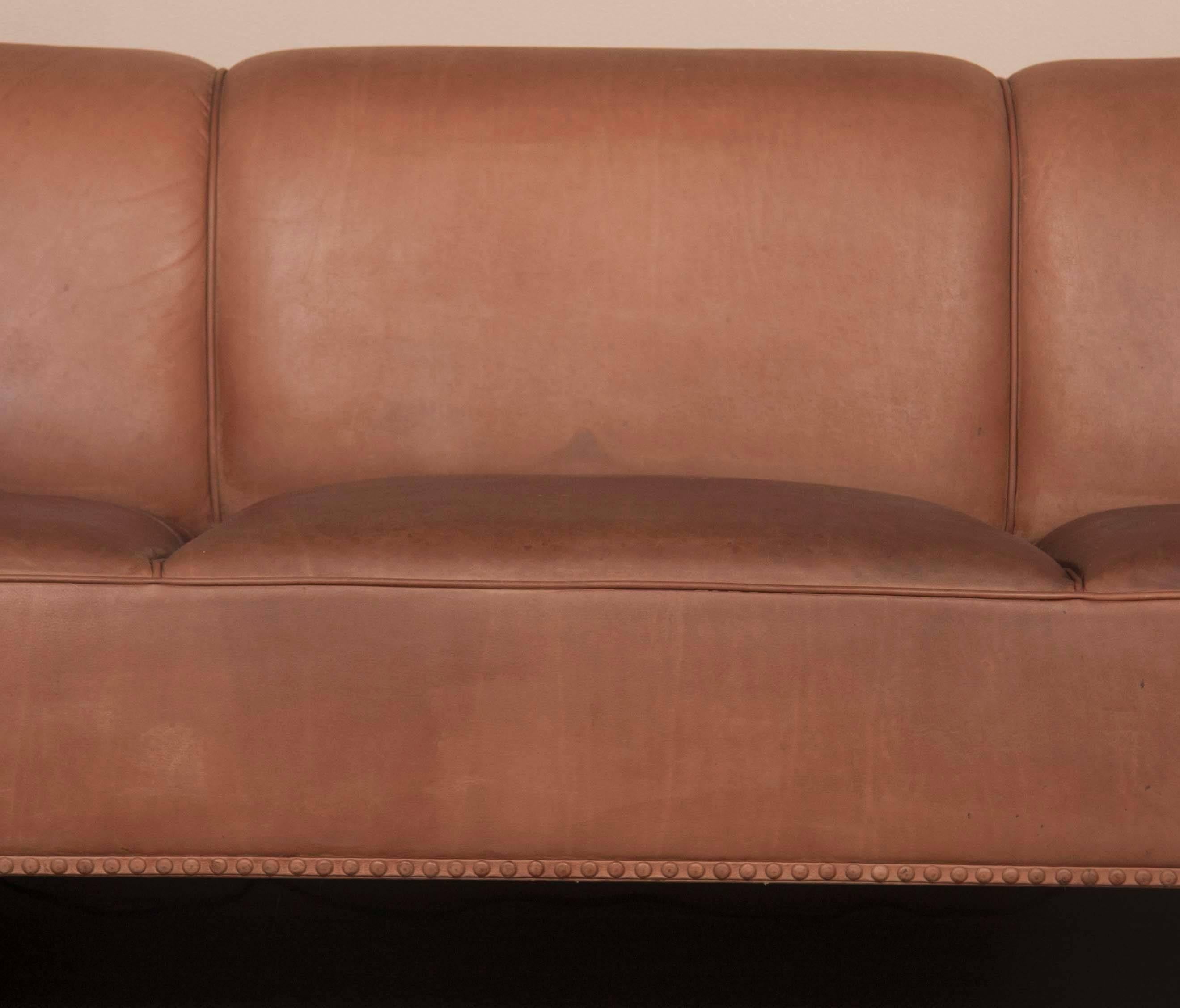 Contemporary Leather Sofa by Austrian Designer Josef Hoffmann