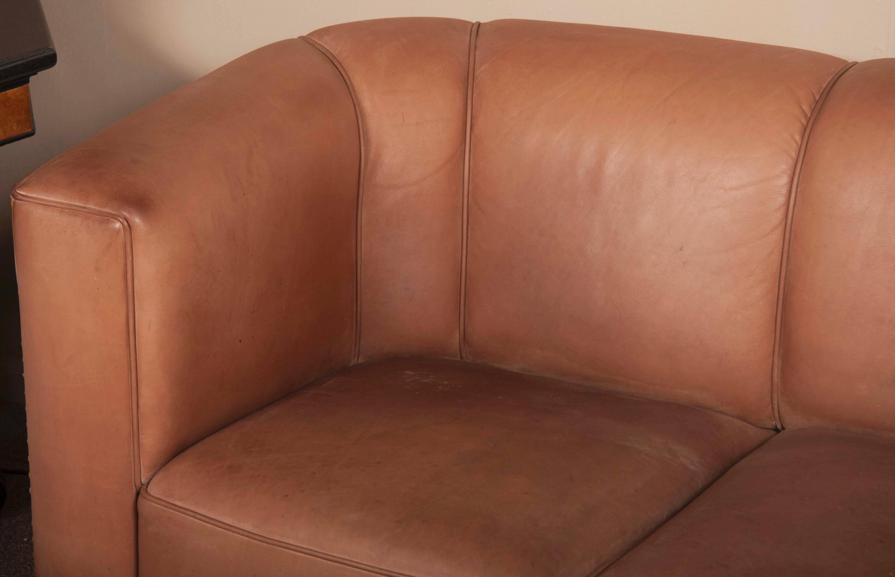 Leather Sofa by Austrian Designer Josef Hoffmann 3