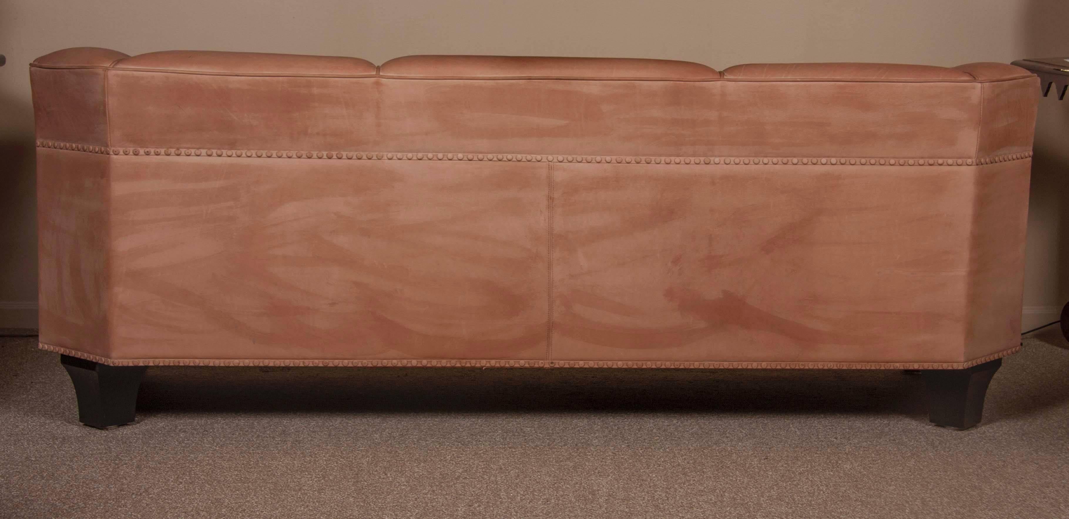 Leather Sofa by Austrian Designer Josef Hoffmann In Good Condition In Stamford, CT