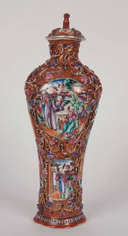 Fabulous Pair of 18th Century Chinese Covered Urns Fabulous Pair of 18th Century Chinese Covered Urns