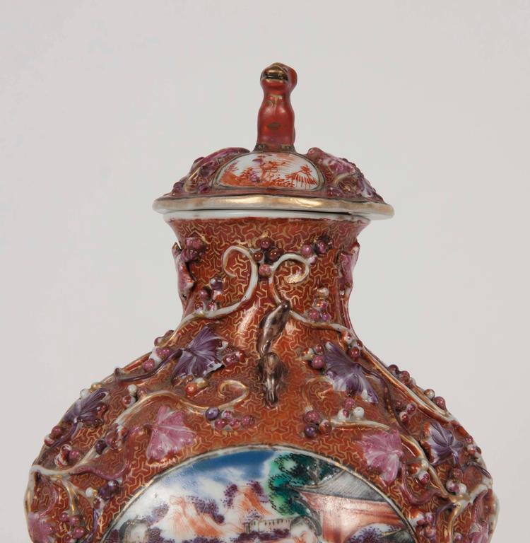 Fabulous Pair of 18th Century Chinese Covered Urns Fabulous Pair of 18th Century Chinese Covered Urns