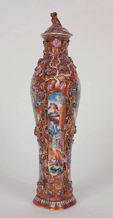 Fabulous Pair of 18th Century Chinese Covered Urns Fabulous Pair of 18th Century Chinese Covered Urns