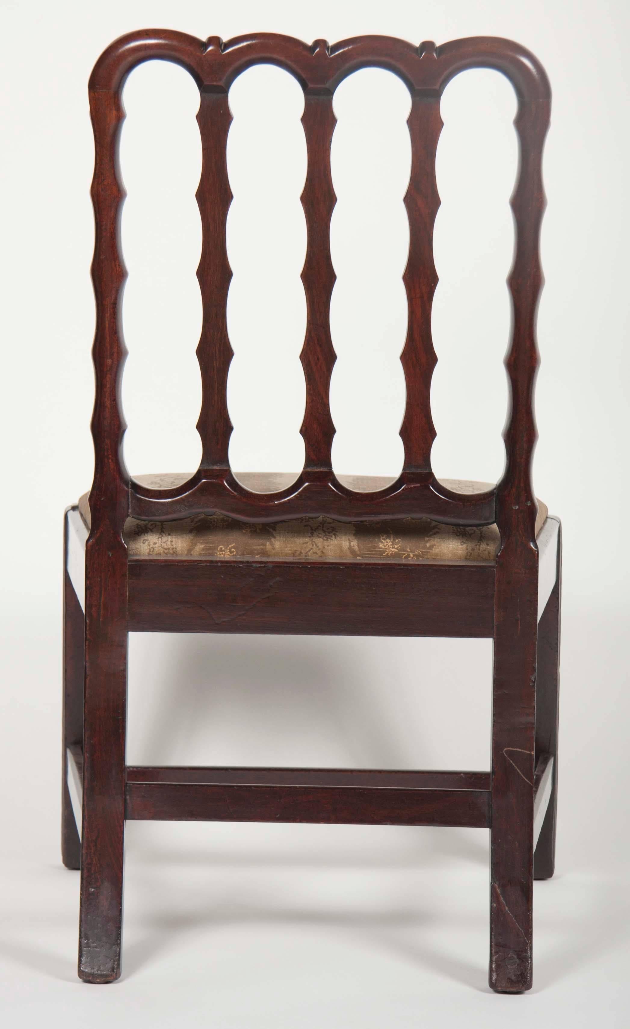 18th Century George III Period Chinese Export Padouk Side Chair