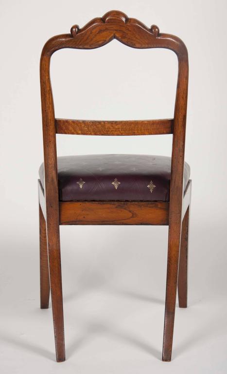 Carved Set of Eleven Oak English Dining Chairs For Sale